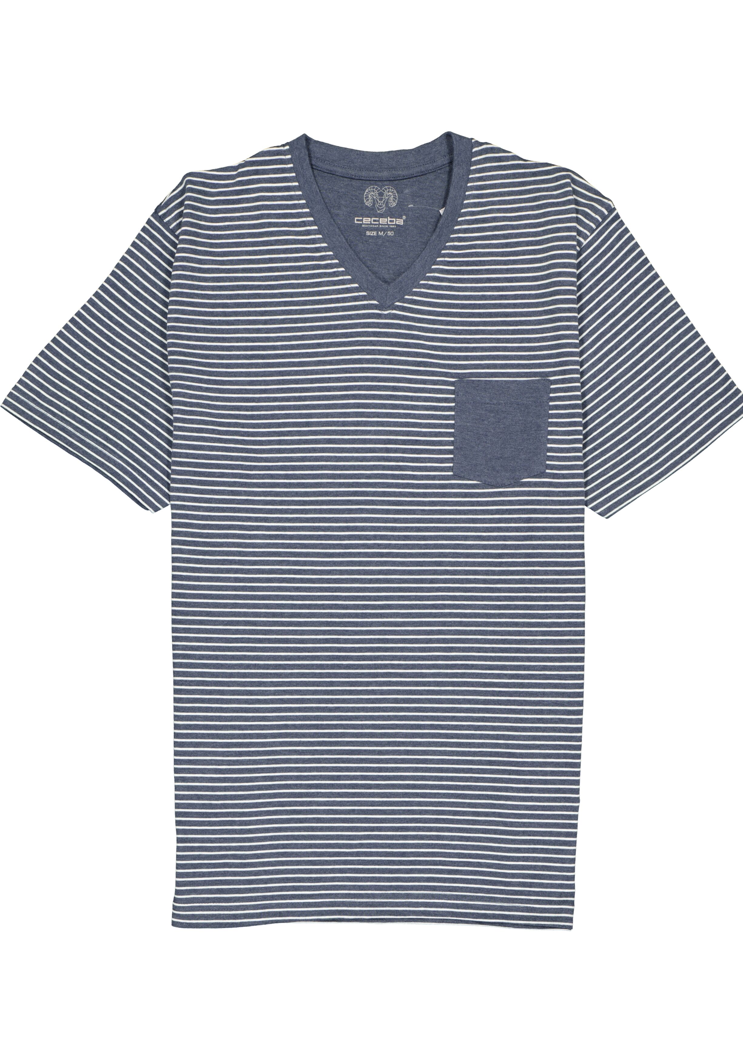 Ceceba heren shortama, blauw met wit gestreept