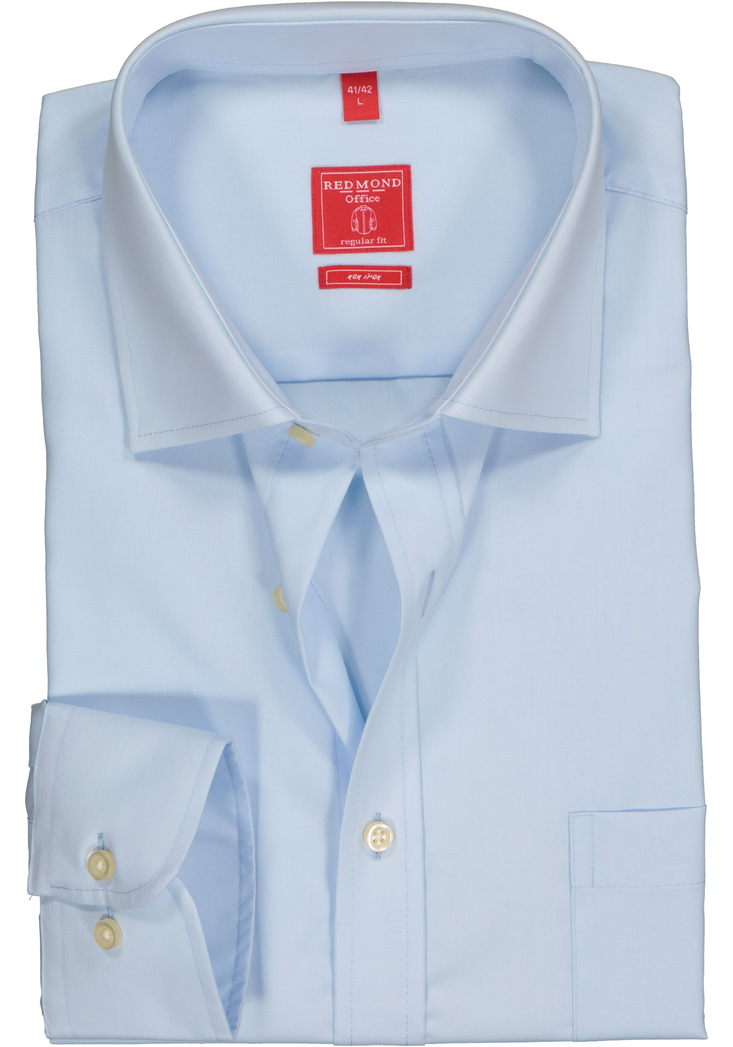 Redmond regular fit overhemd, lichtblauw