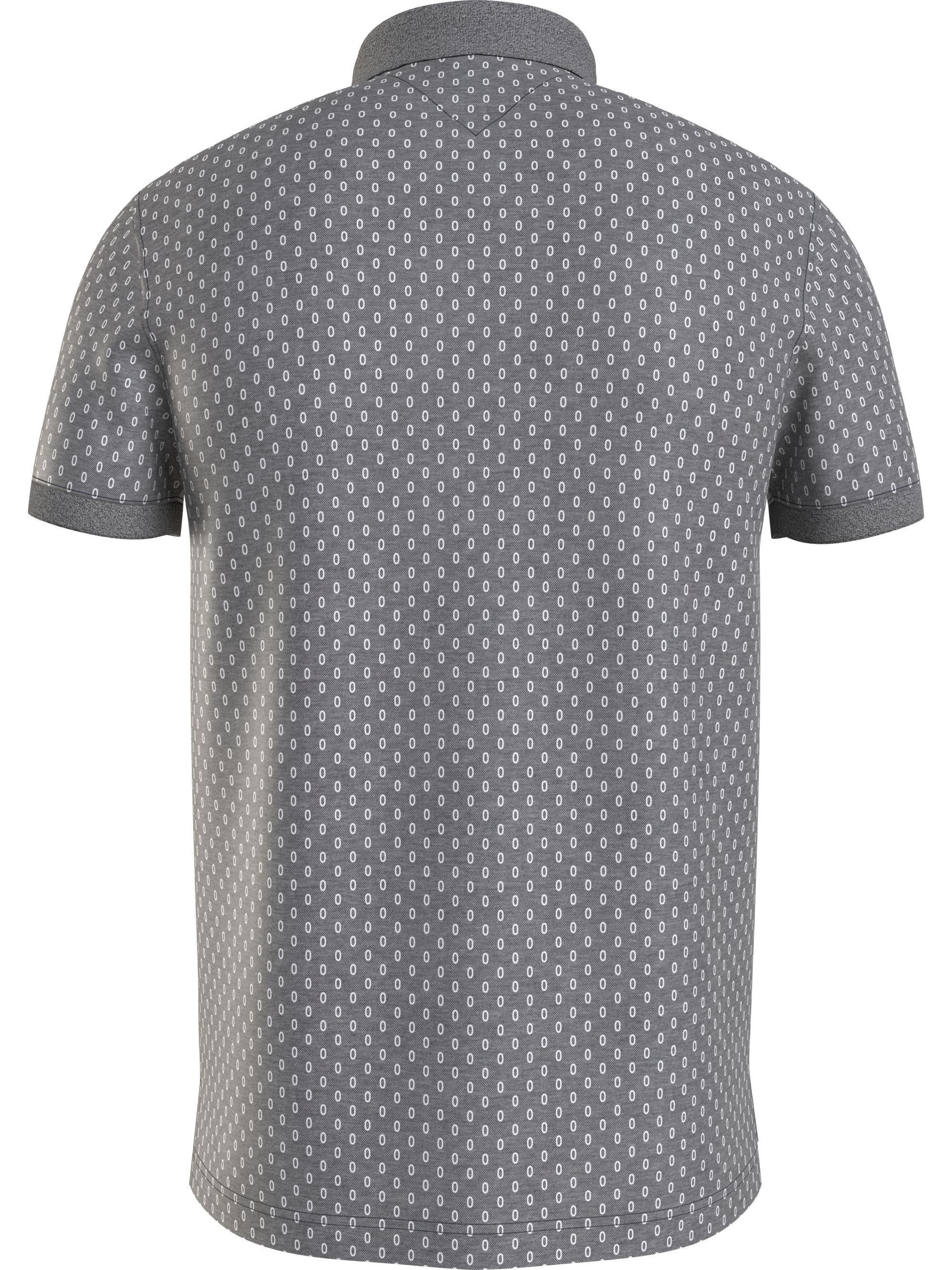Tommy Hilfiger Micro Print Slim Polo, heren poloshirt, donkerblauw