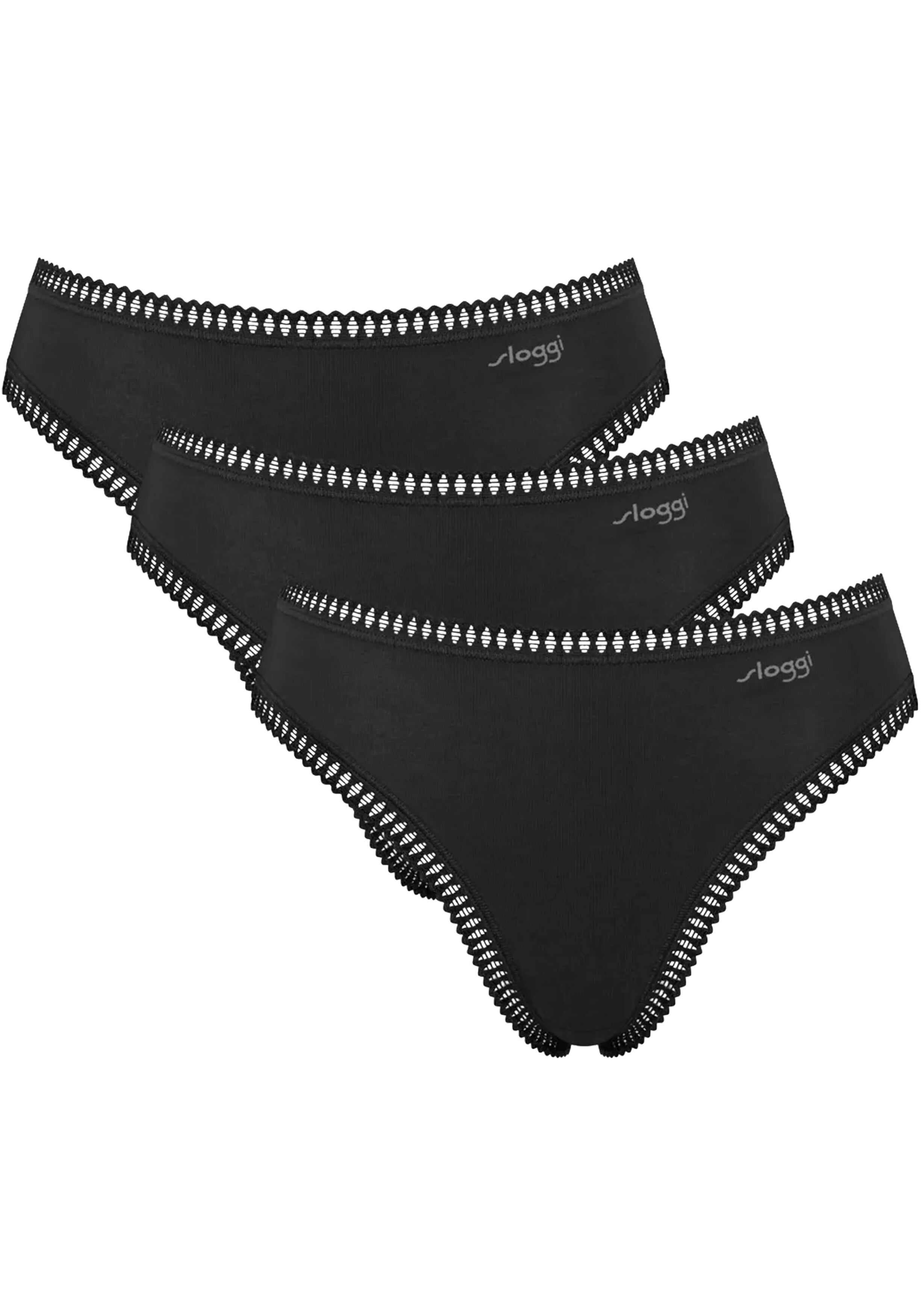 Sloggi Women GO Crush High leg (3-pack), dames slip, zwart