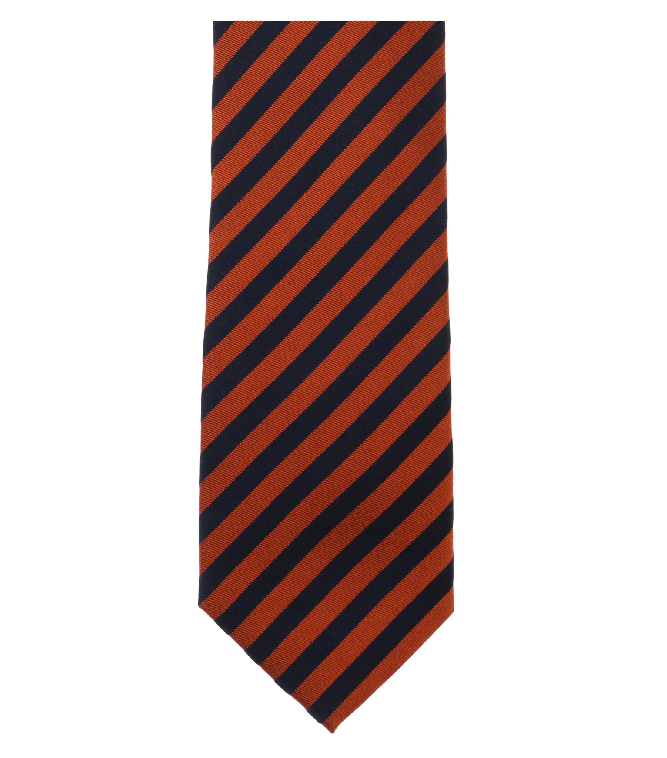VENTI stropdas, oranje, donkerblauw gestreept