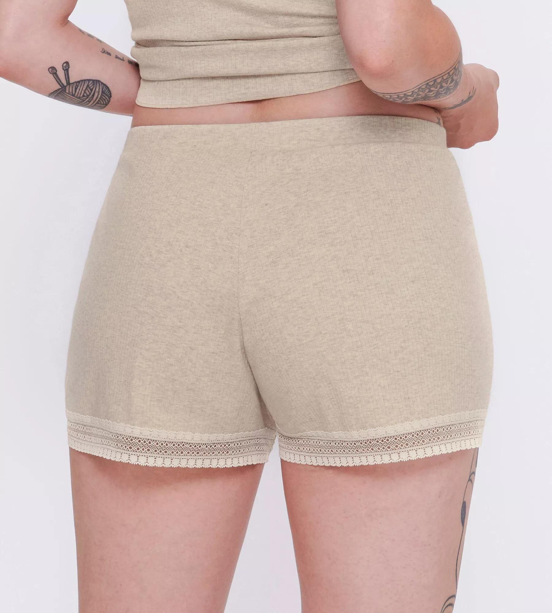 Sloggi Women GO Ribbed Short (1-pack), dames boxer, beige melange