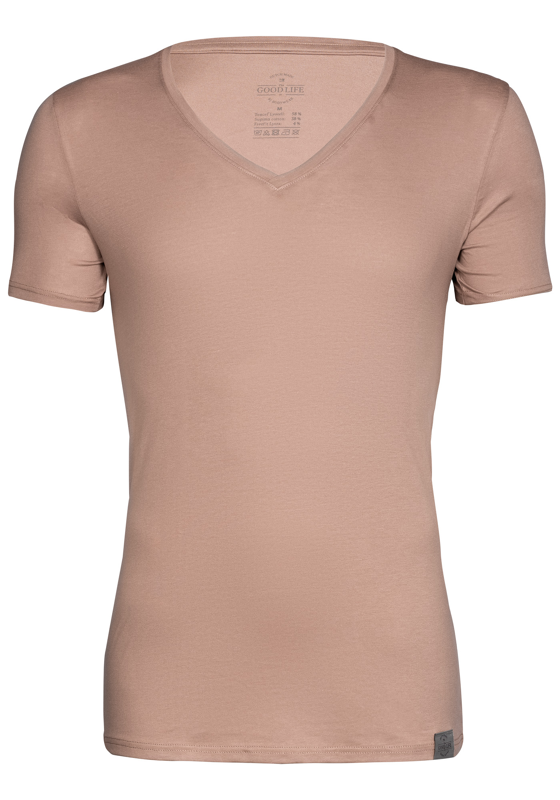 RJ Bodywear The Good Life T-shirts (2-pack), slim fit heren T-shirts diepe V-hals, huidskleur RJ Bodywear The Good Life T-shirts (2-pack), slim fit heren T-shirts diepe V-hals, huidskleur