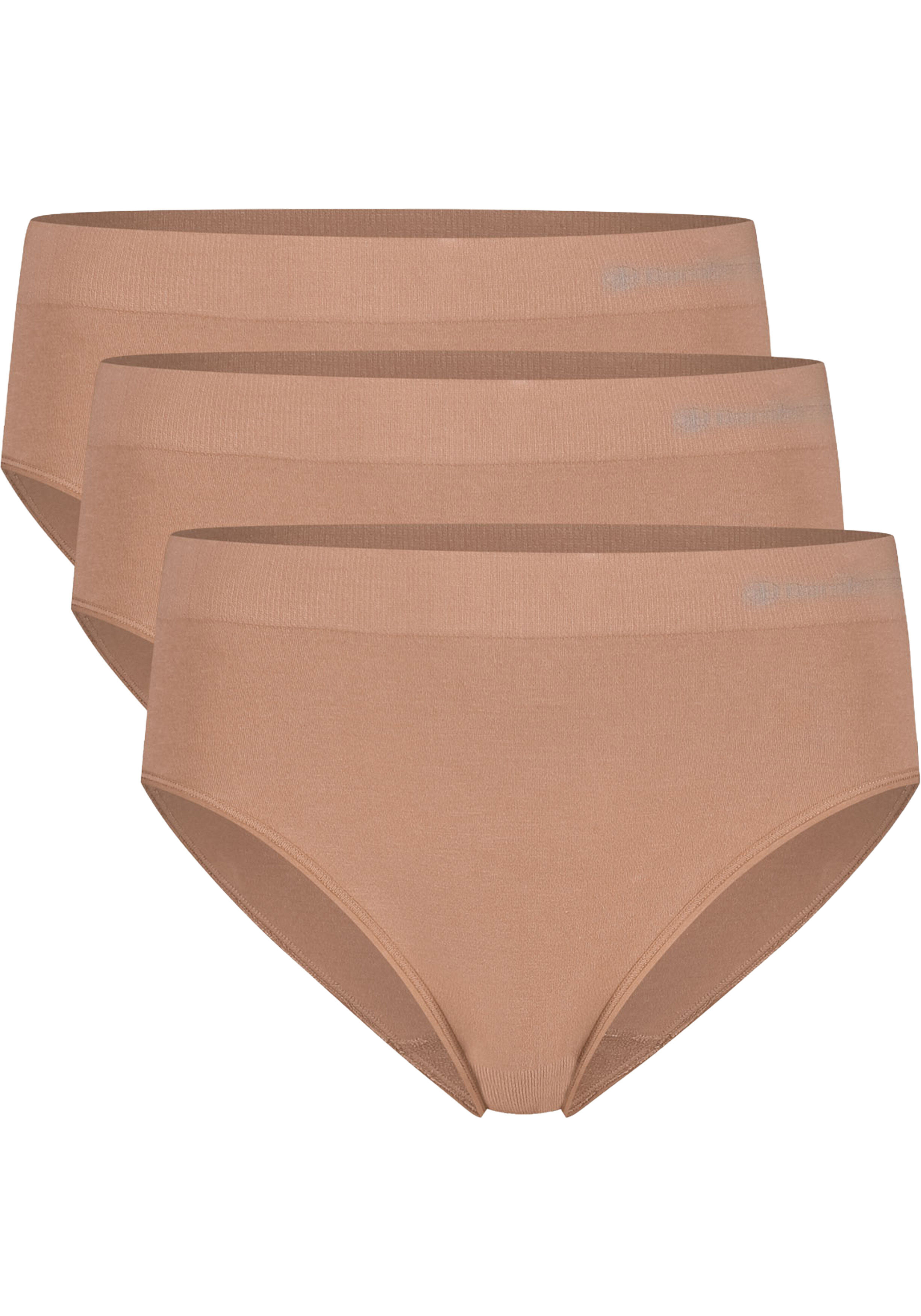 Bamboo Basics Belle seamless full brief (3-pack), dames tailleslip naadloos, beige