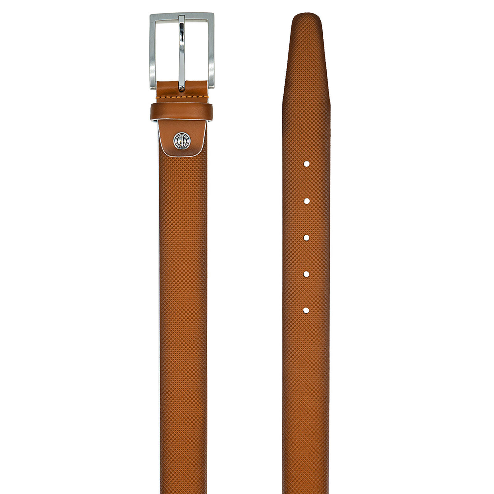 LINDENMANN leren heren riem, cognac