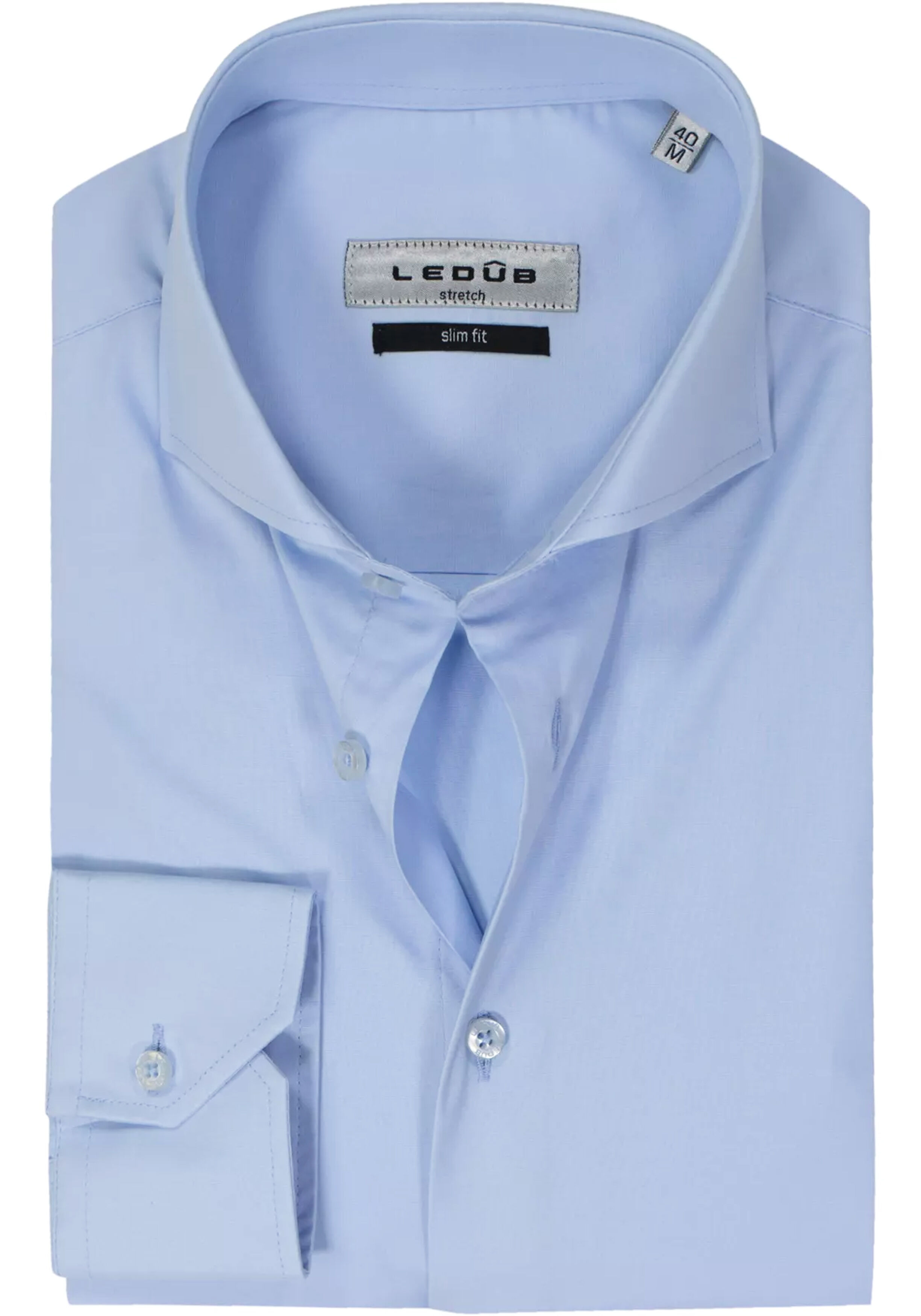 Ledub slim fit overhemd, lichtblauw twill 