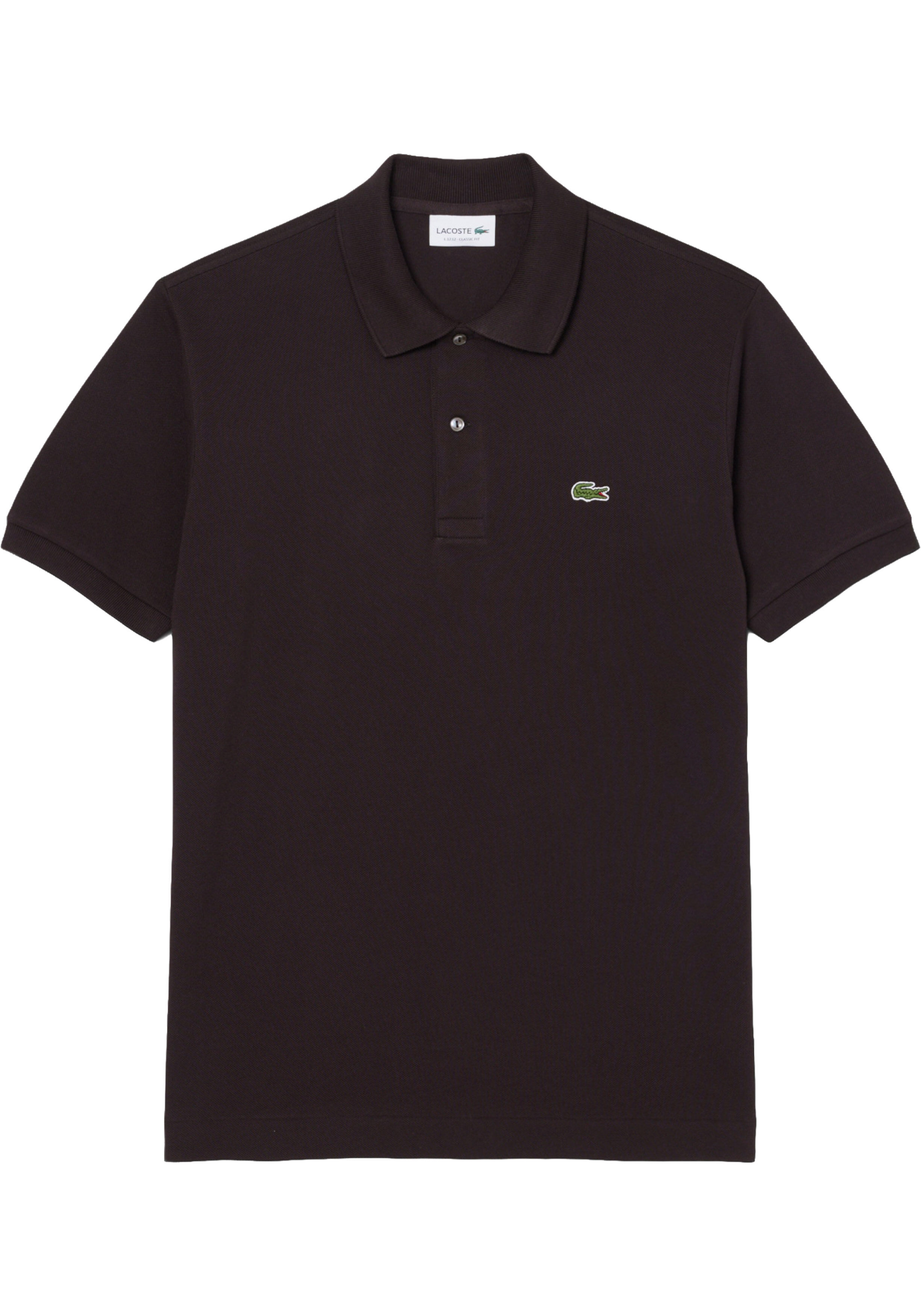 Lacoste Classic Fit polo, buffel donkerbruin