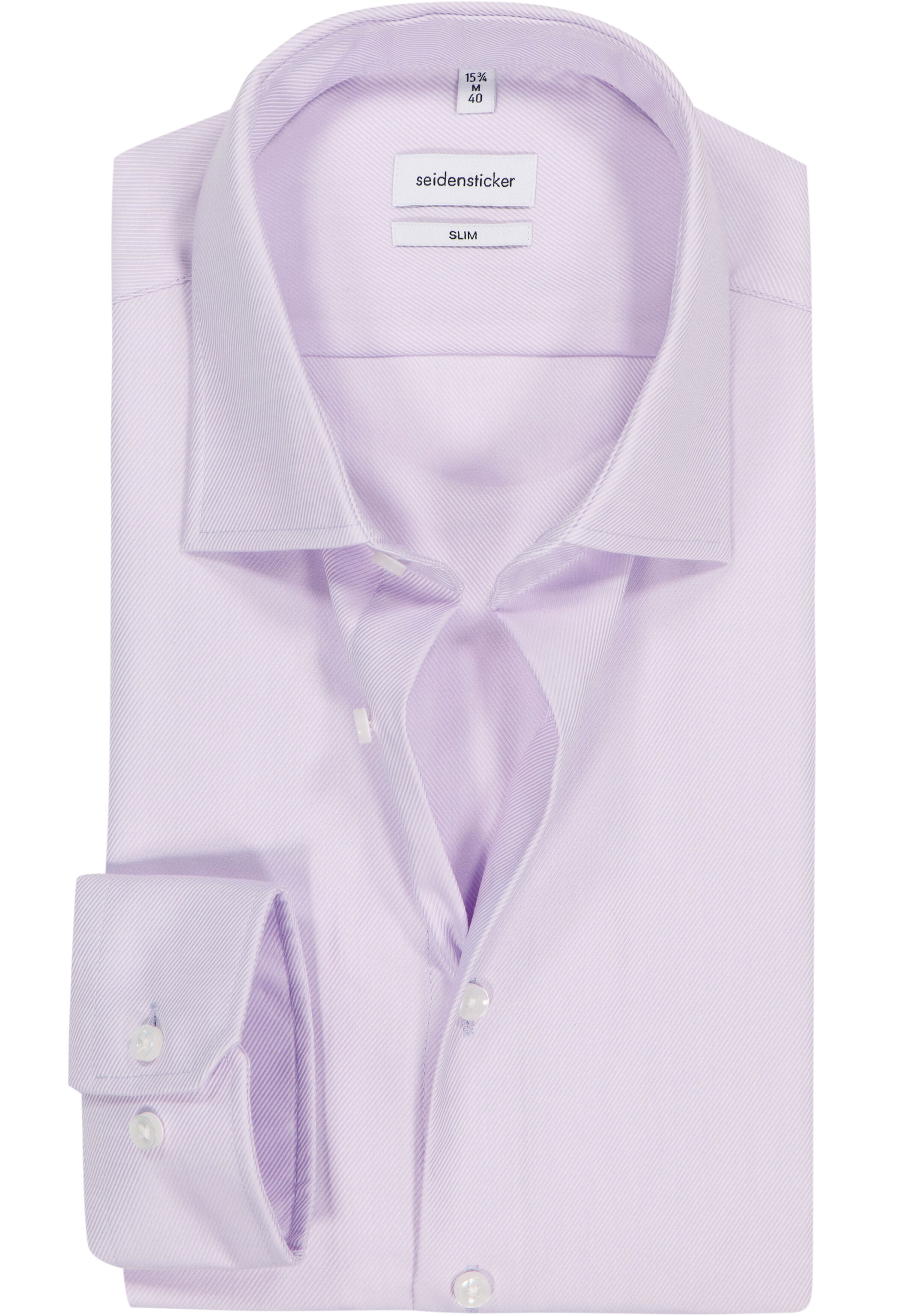 Seidensticker slim fit overhemd, twill, paars