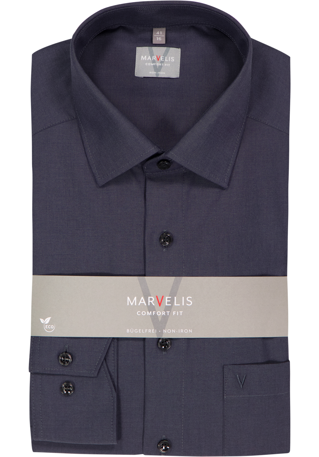 MARVELIS comfort fit overhemd, antraciet grijs MARVELIS comfort fit overhemd, antraciet grijs