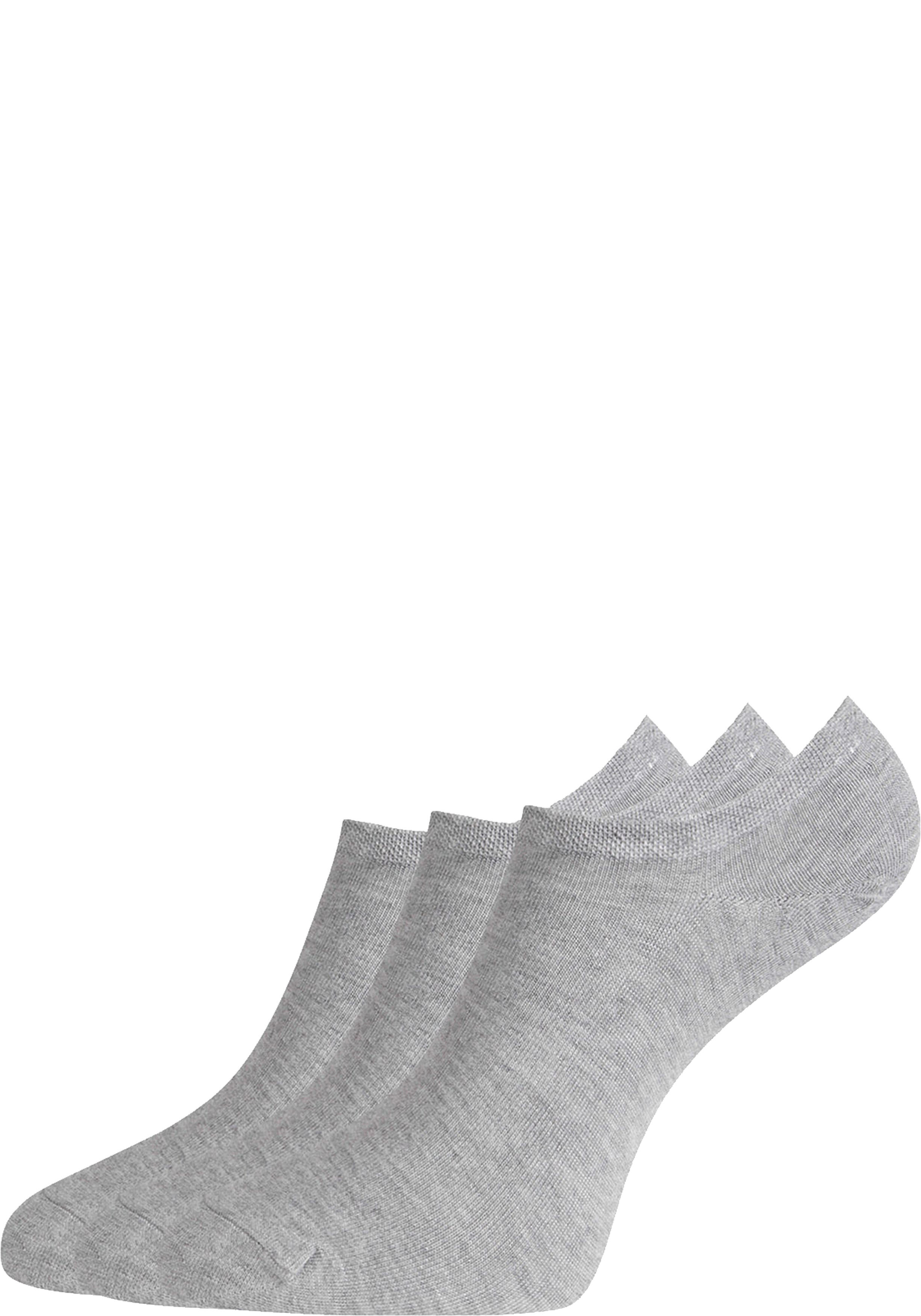 Bamboo Basics Jamie footies (3-pack), unisex lage sneakersokken, grijs melange