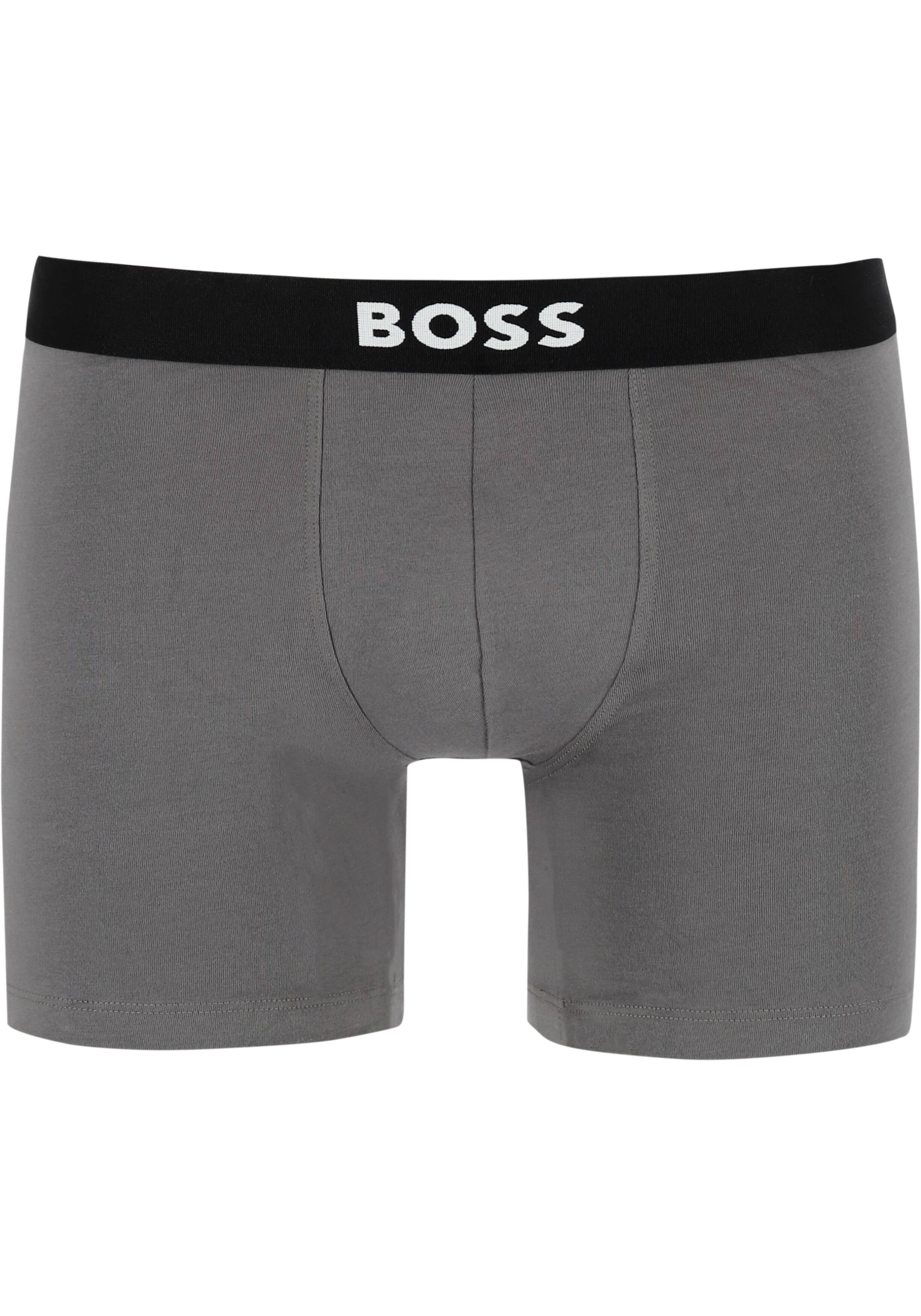 HUGO BOSS ONE boxer briefs (3-pack), heren boxers normale lengte, donkerblauw en grijs