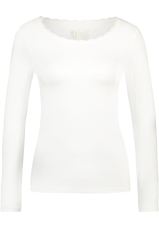 RJ Bodywear Thermo dames shirt lange mouw met kant (1-pack), wolwit RJ Bodywear Thermo dames shirt lange mouw met kant (1-pack), wolwit