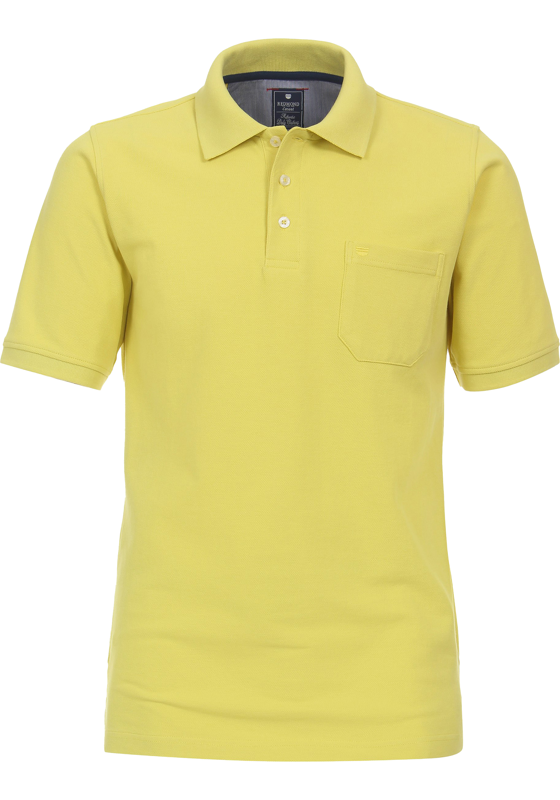 Redmond regular fit heren polo, pique, geel Redmond regular fit heren polo, pique, geel