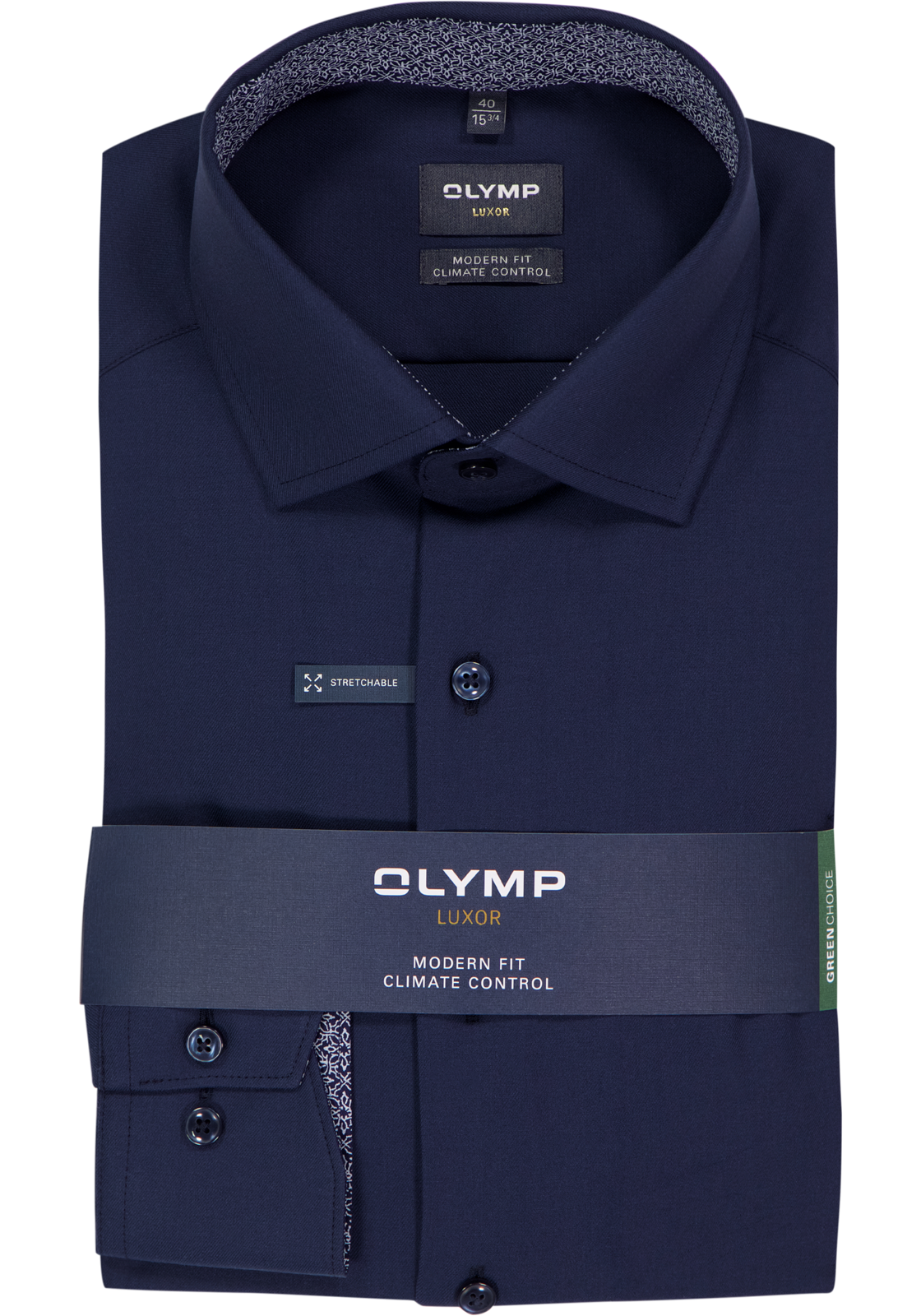OLYMP 24/7 Luxor modern fit overhemd, twill, marine blauw OLYMP 24/7 Luxor modern fit overhemd, twill, marine blauw