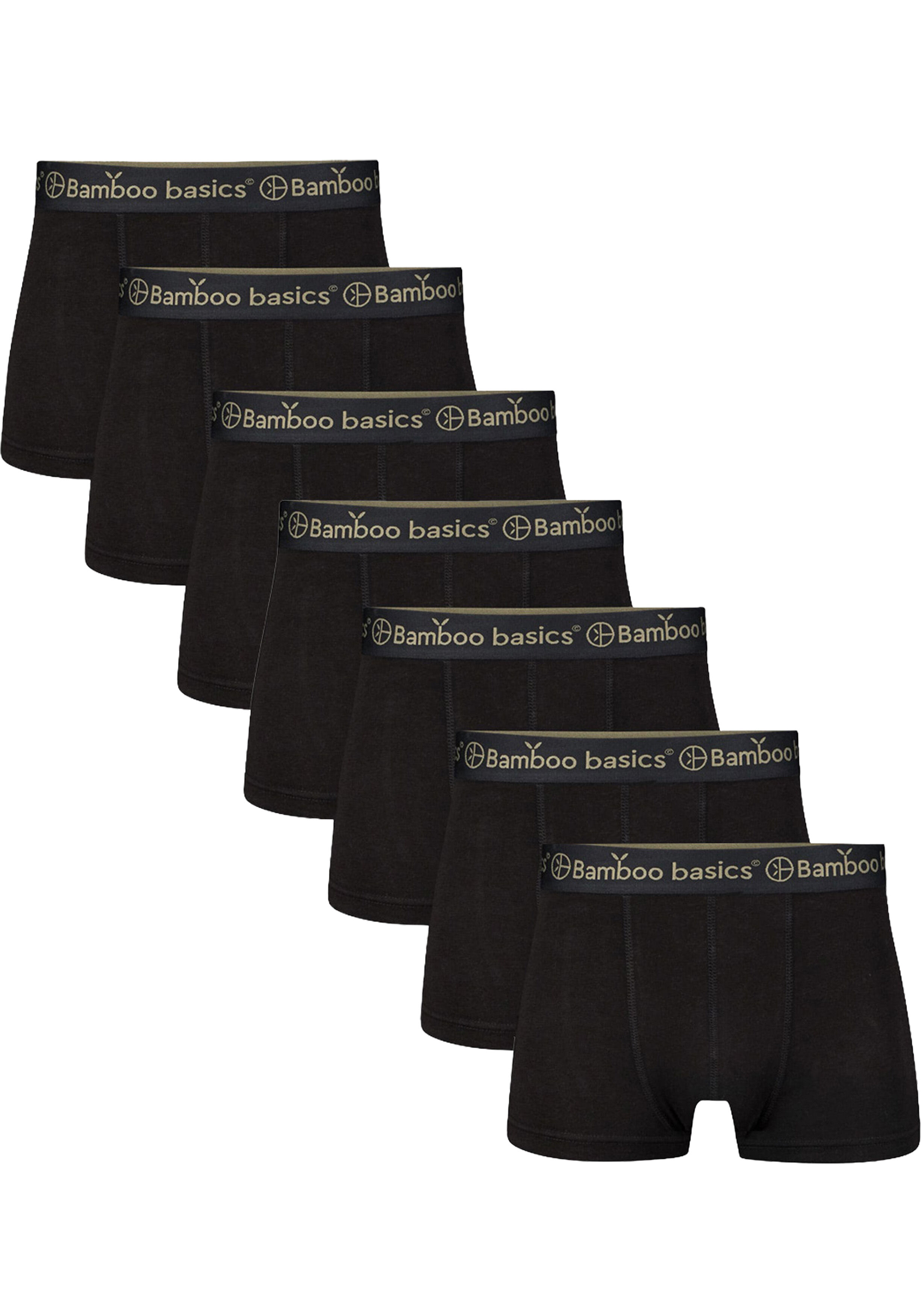 Bamboo Basics Liam trunk boxershorts (7-pack), heren korte boxershort, zwart