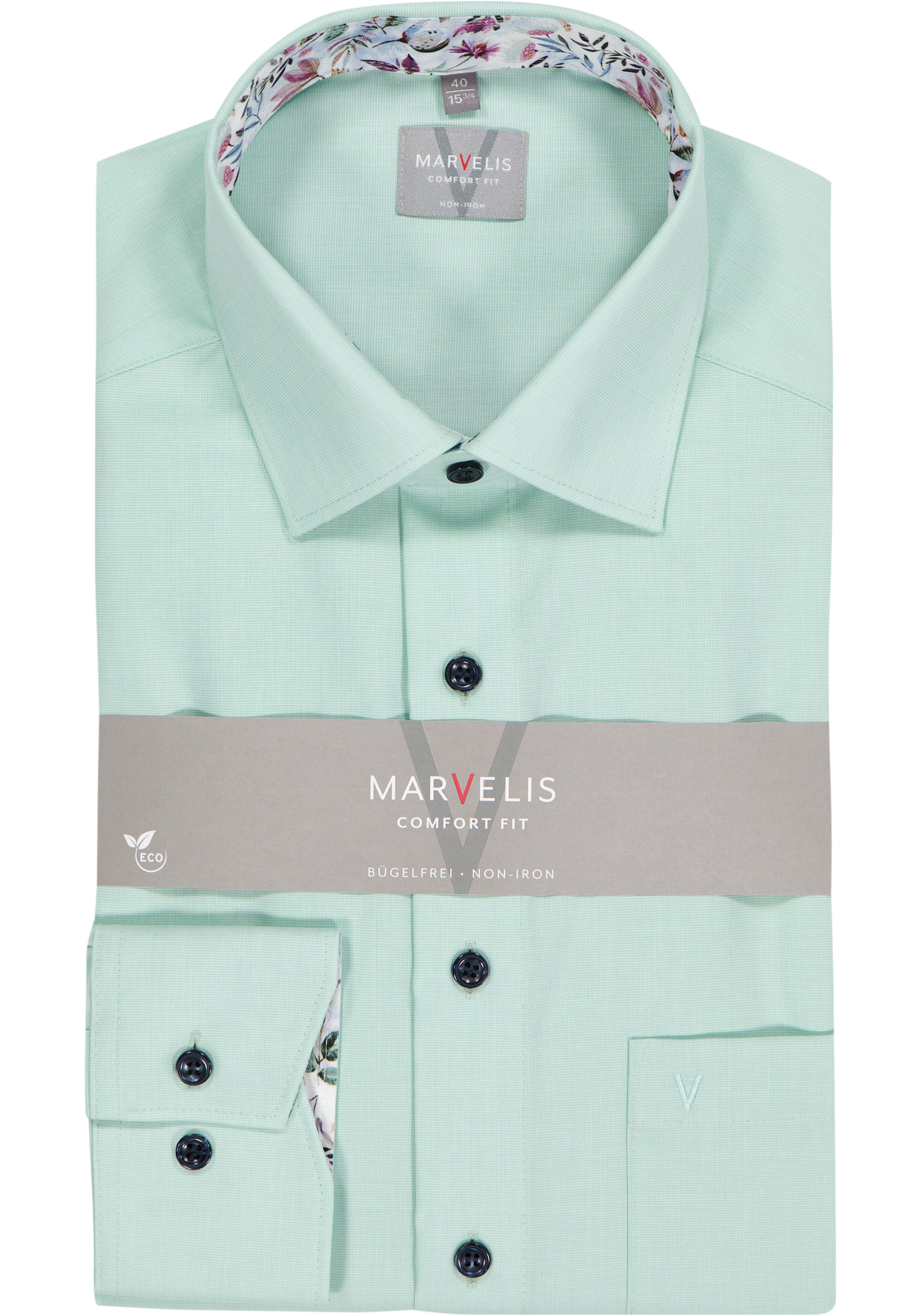 MARVELIS comfort fit overhemd, fil a fil, lichtgroen