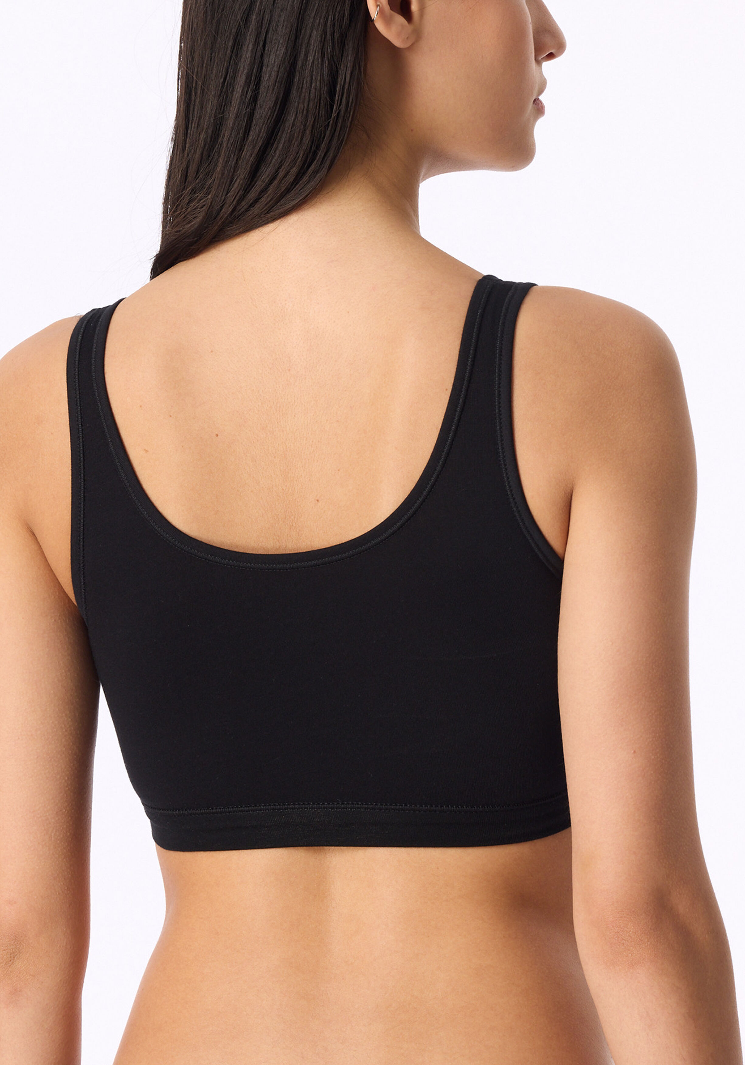 SCHIESSER 95/5 bralette (2-pack), dames bustier zonder cups biologisch katoen zwart