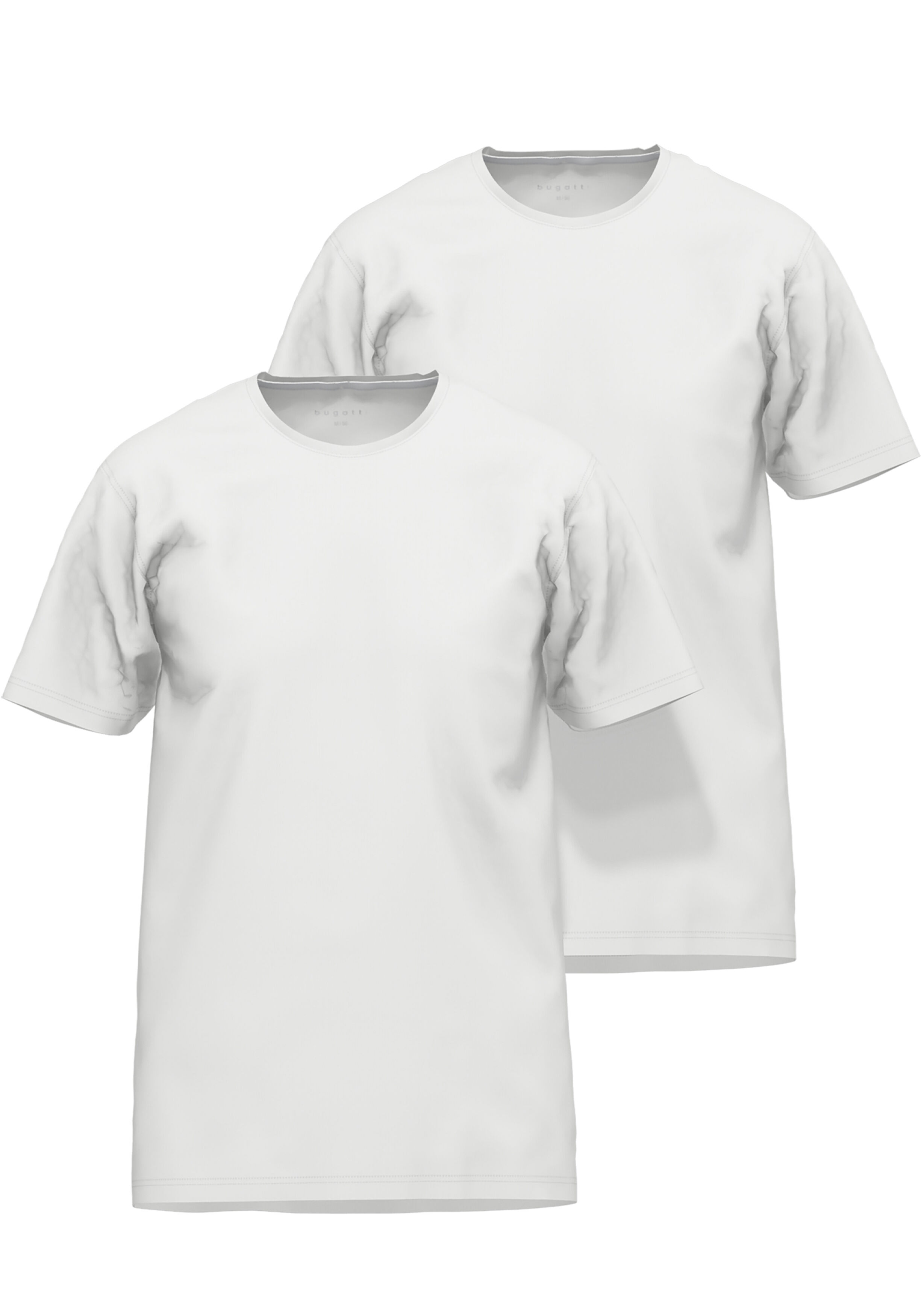 BUGATTI heren slim fit T-shirt met O-hals (1-pack), wit