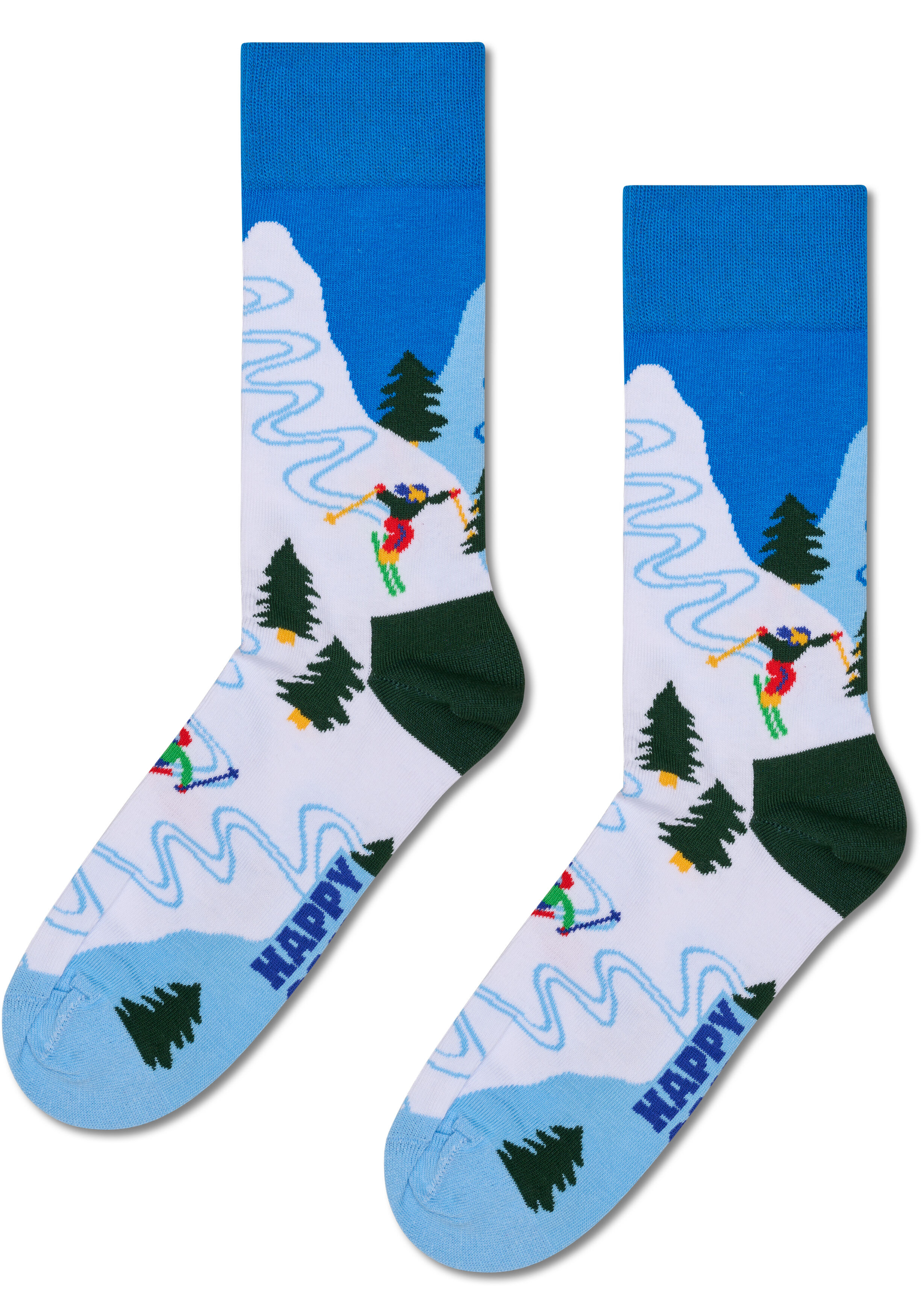 Happy Socks Slalom Sock, unisex sokken, wit