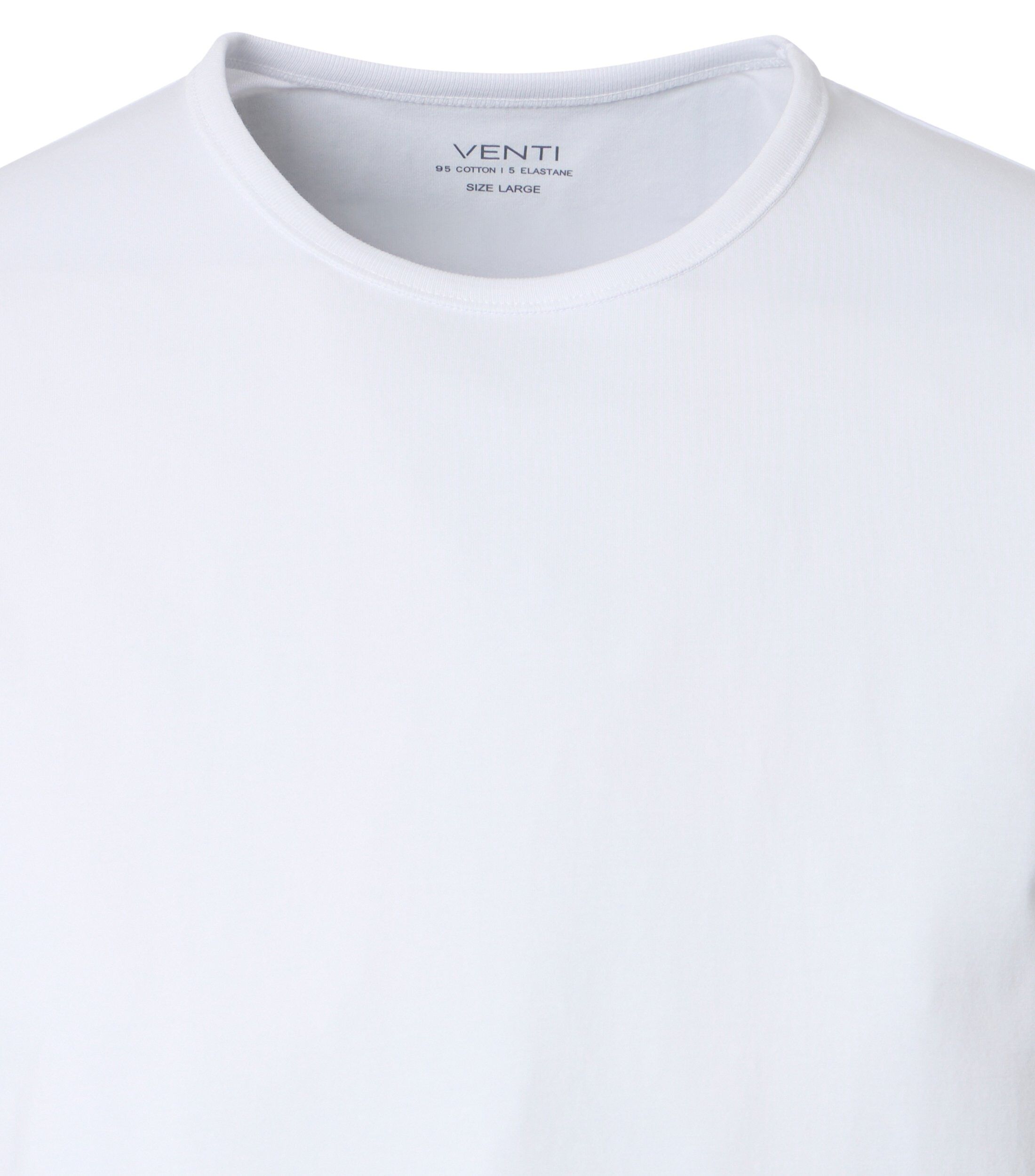 VENTI modern heren T-shirt (2-pack), wit
