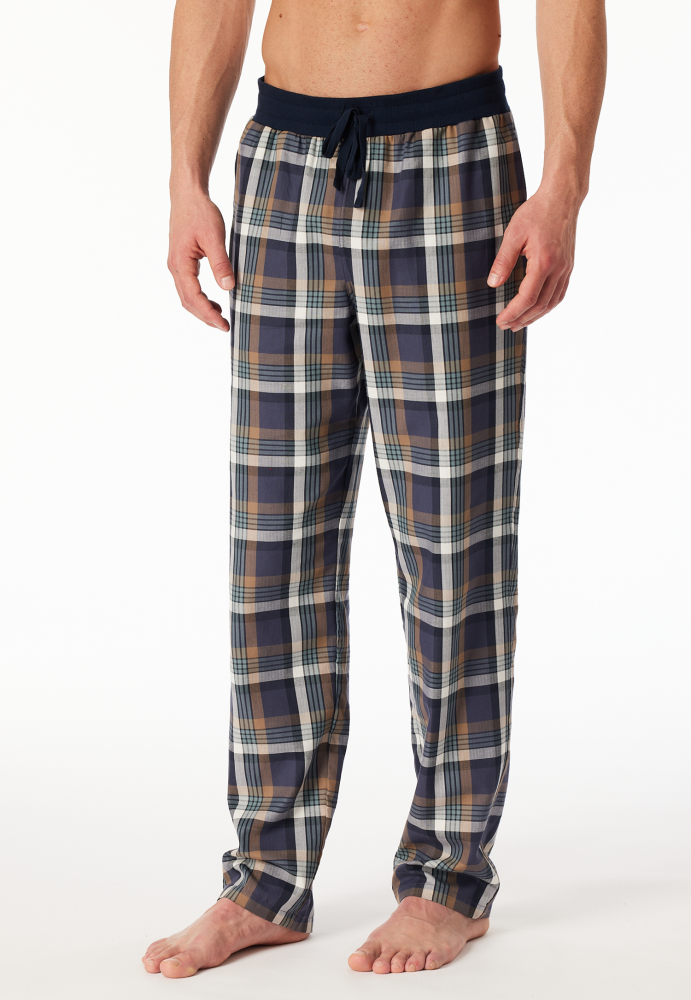 SCHIESSER Mix + Relax Pantalon, heren loungebroek, grafiet geruit