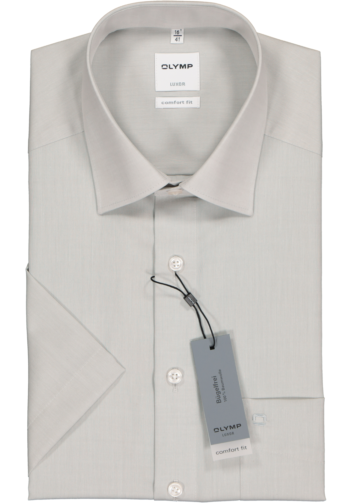 2-4025708162375_olymp-overhemd_HR OLYMP Luxor comfort fit overhemd, korte mouw, grijs