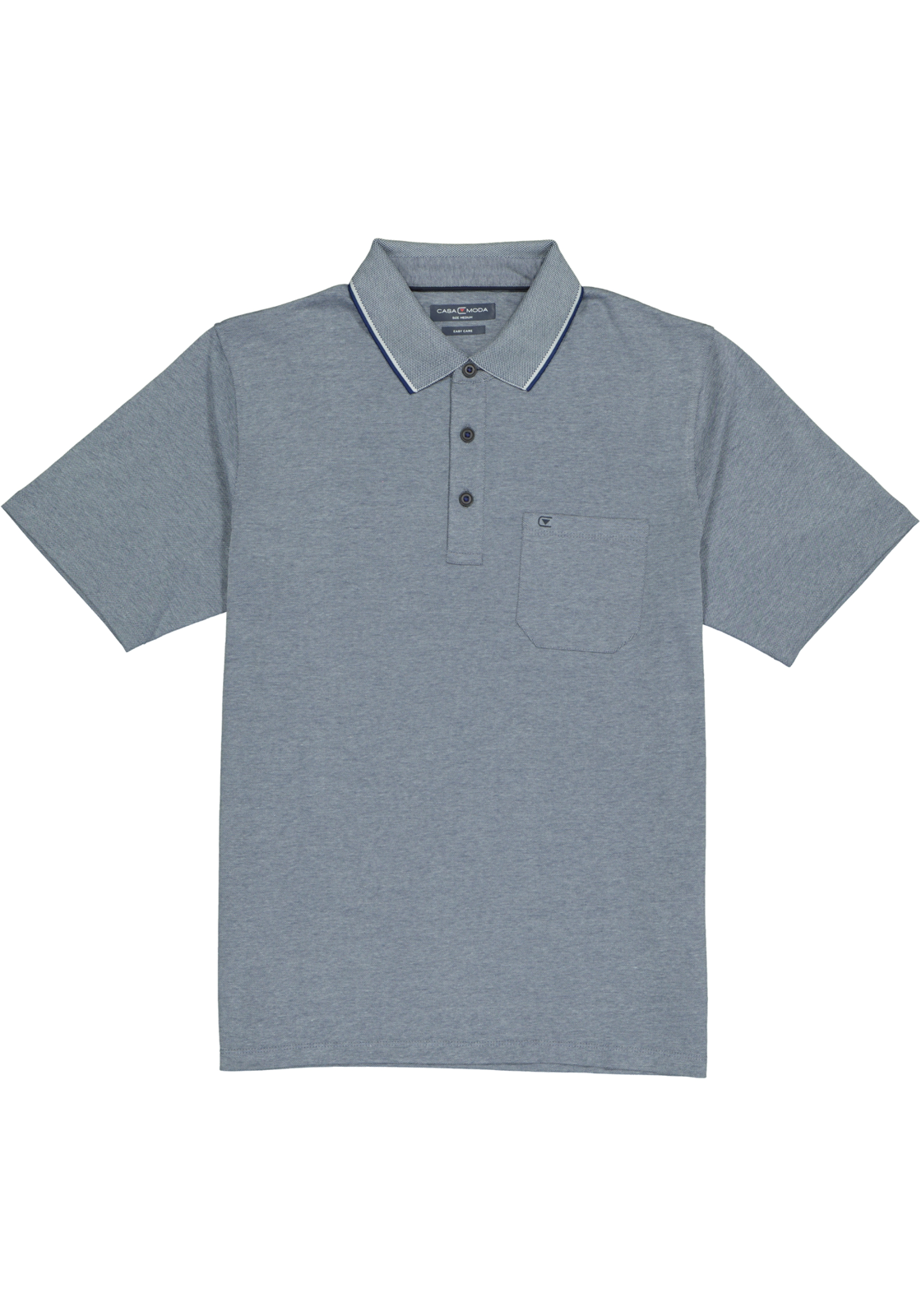 2-4060031357005_casa_moda_polo_HR CASA MODA comfort fit poloshirt, blauw melange