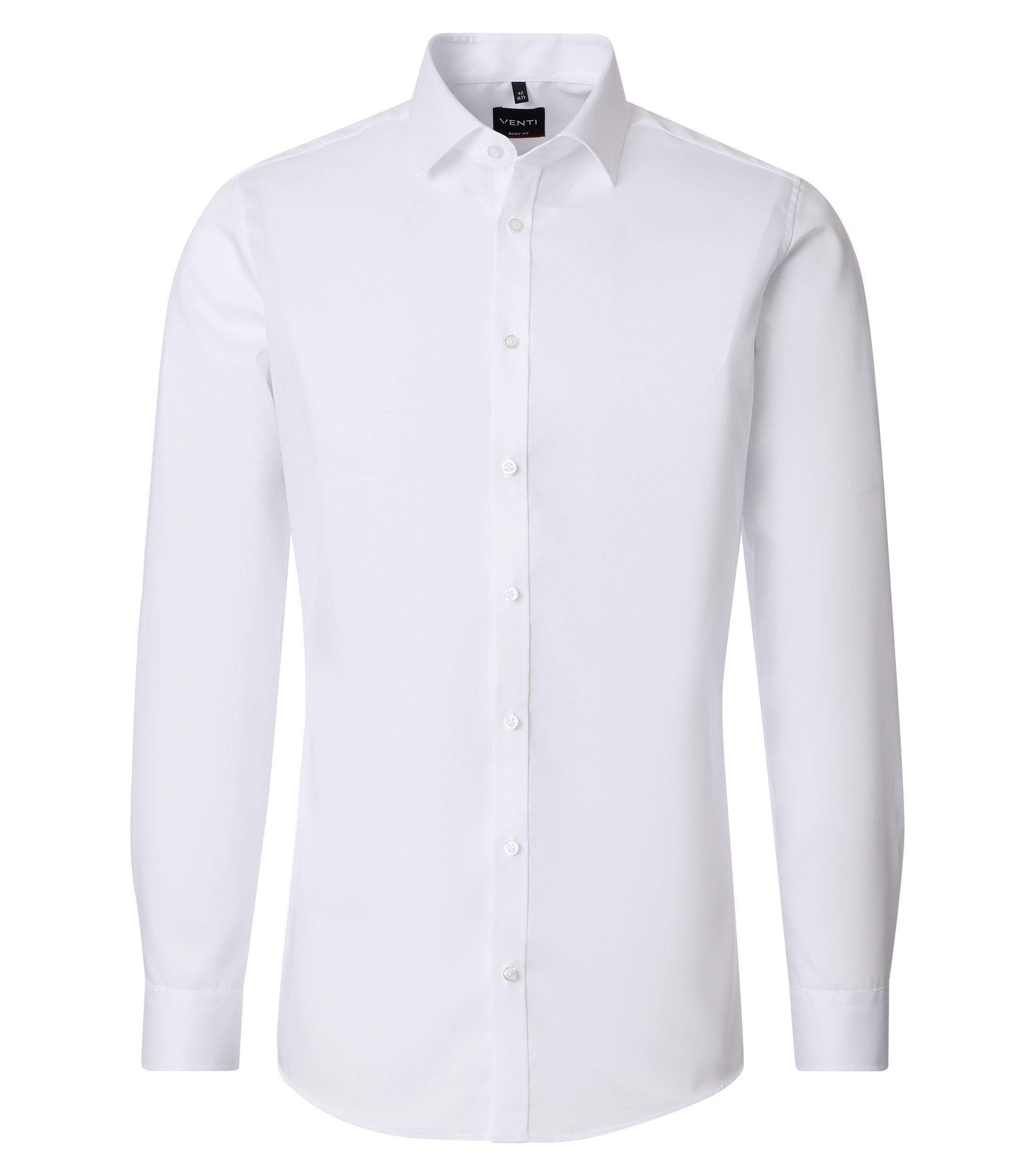 VENTI body fit overhemd, twill, wit