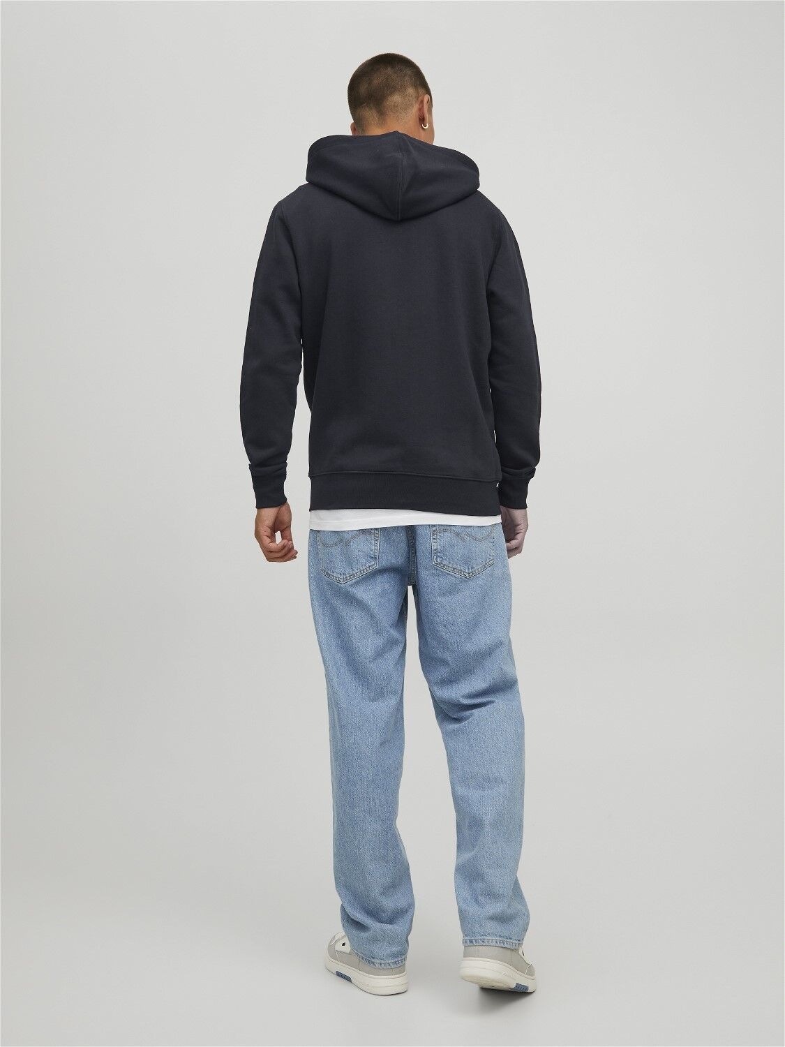 JACK & JONES Star basic sweat zip hood regular fit, heren sweatvest katoenmengsel met capuchon, zwart