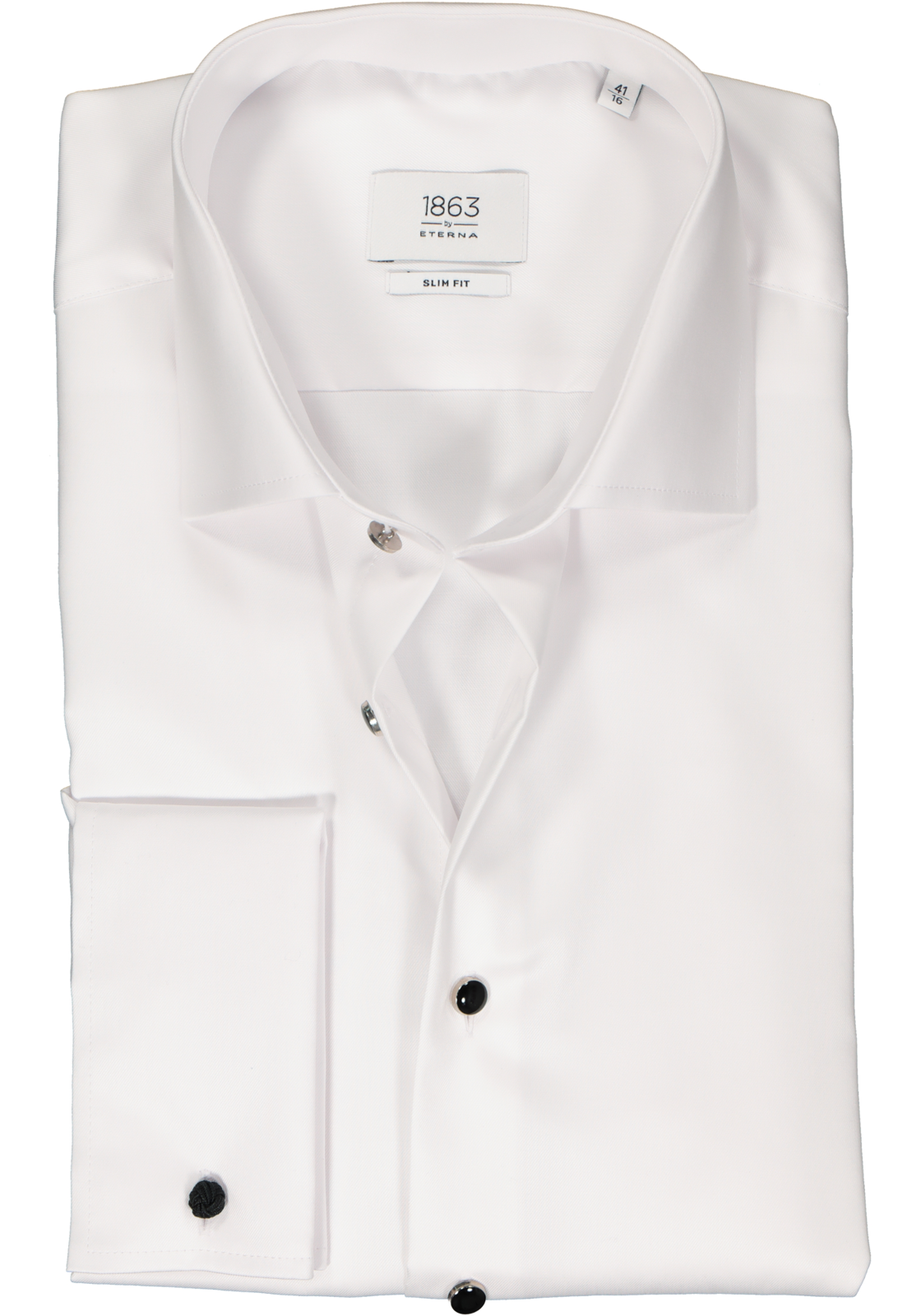 1-4067159066758_eterna-overhemd_HR ETERNA slim fit overhemd, twill met dubbele manchet, wit