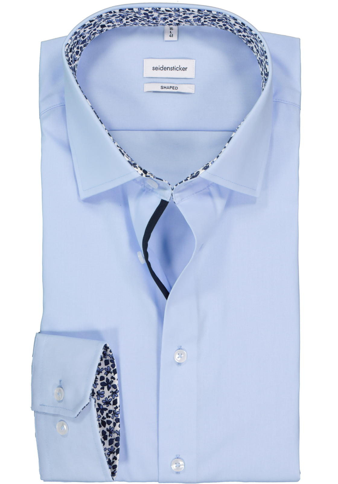 Seidensticker shaped fit overhemd, lichtblauw (contrast) Seidensticker shaped fit overhemd, lichtblauw (contrast)