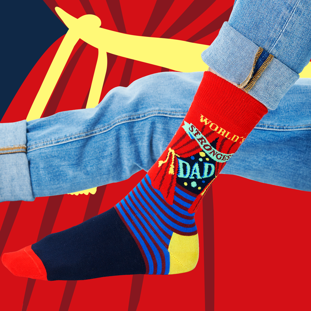Happy Socks World´s Strongest Dad Sock, unisex sokken