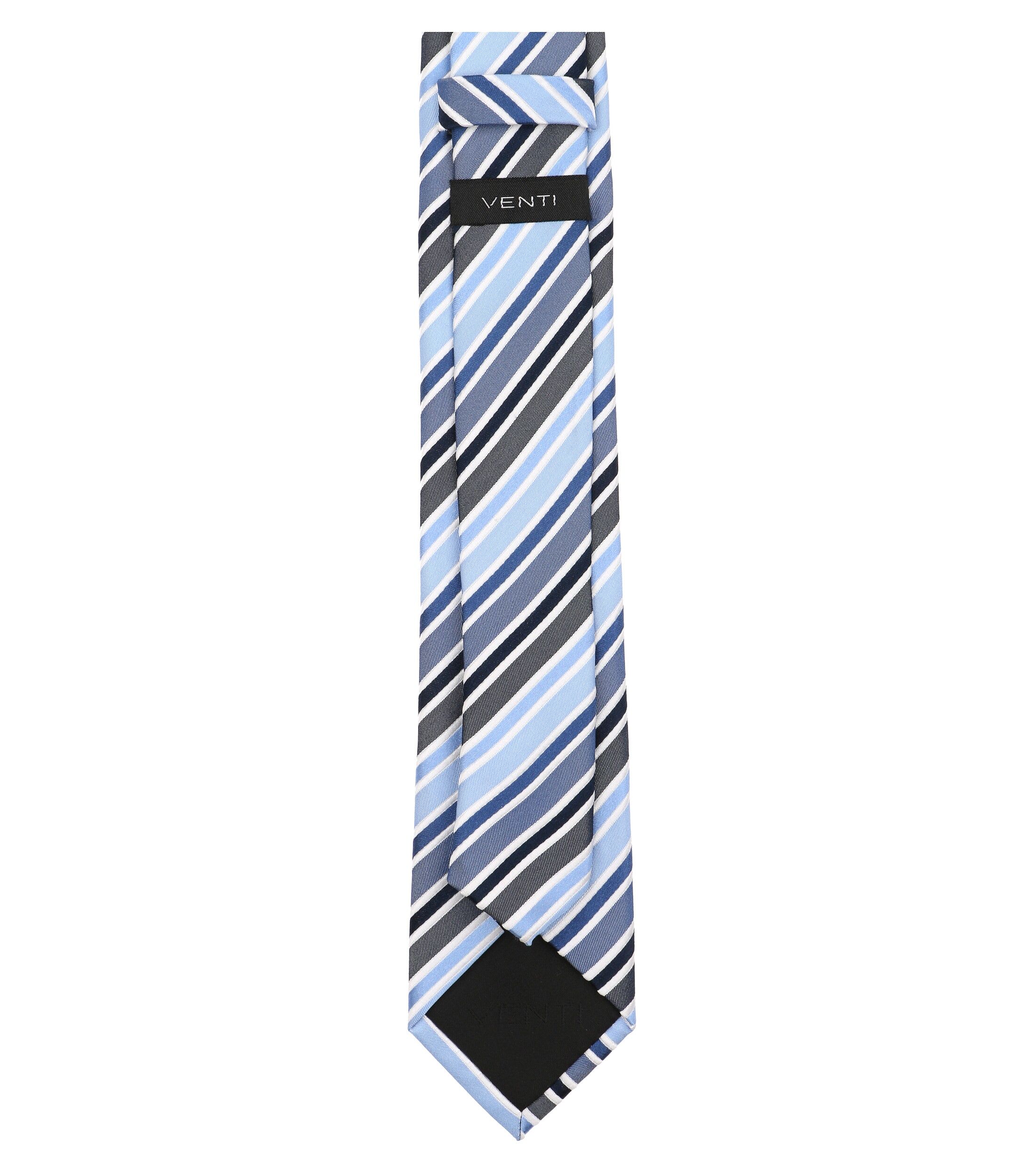 VENTI stropdas, lichtblauw, blauw, grijs, wit, donkerblauw gestreept