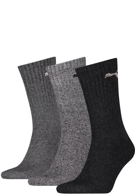 Puma Crew Sock (3-pack),  sokken, antraciet Puma Crew Sock (3-pack),  sokken, antraciet