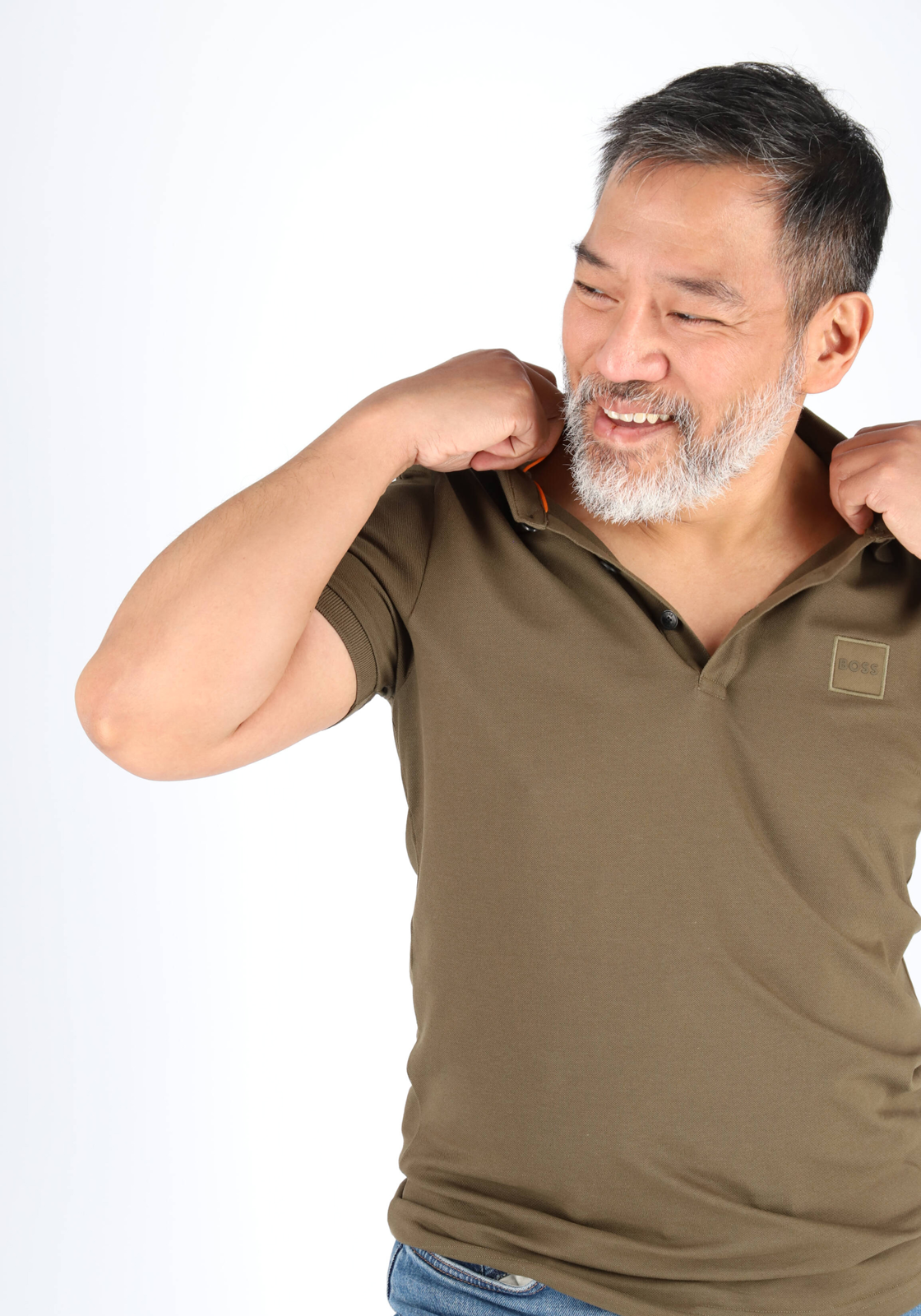 06-4043198213865-social-Shoot_Charlie_tot_met_februari_2028_862826__Basis_HR-50472668-308_HR HUGO BOSS Passenger slim fit polo, stretch heren polo korte mouw, donker groen