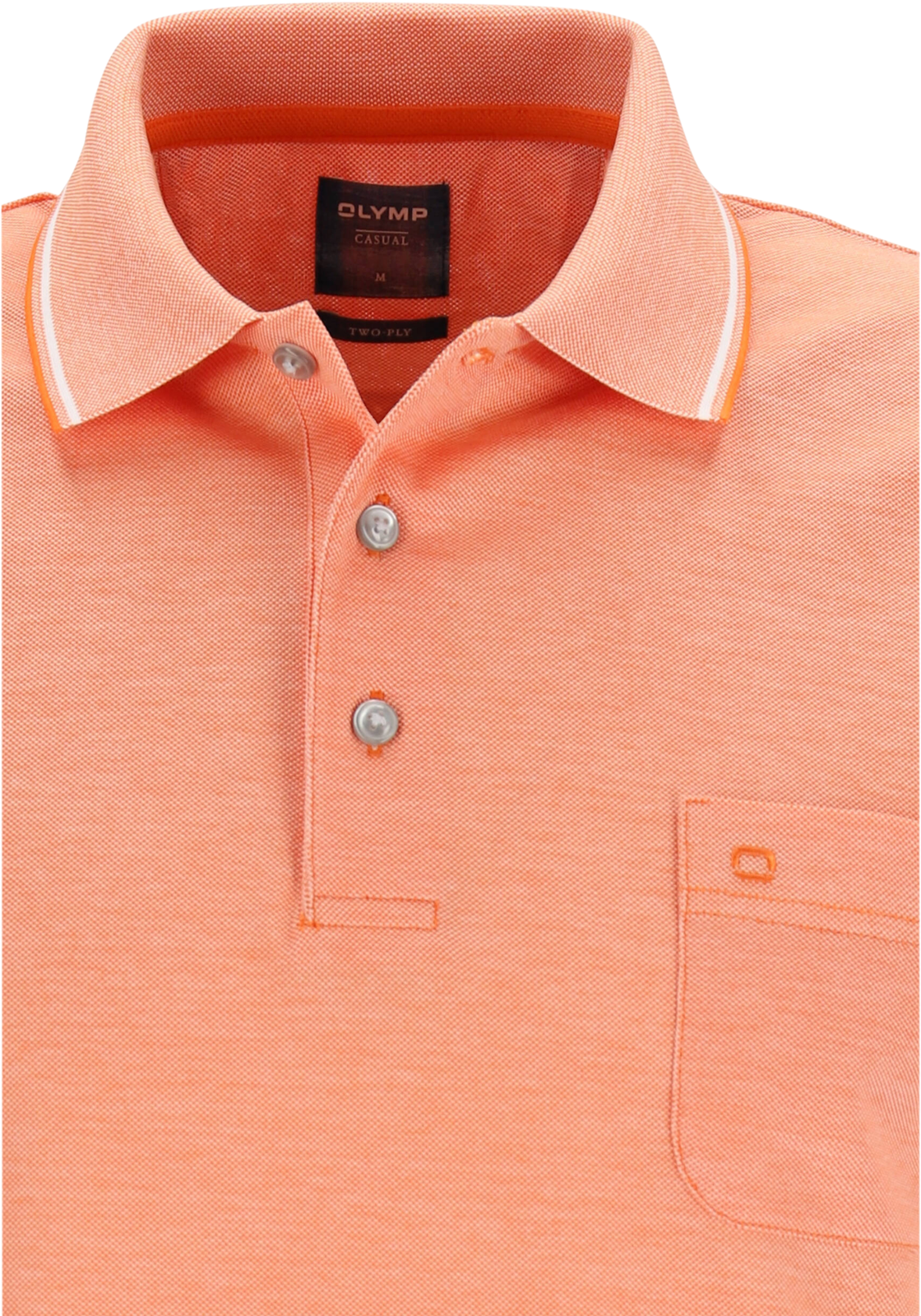 5-4063402033348-olymp-Olymp_54007284_PS_oranje_detail_HR OLYMP modern fit poloshirt, oranje melange
