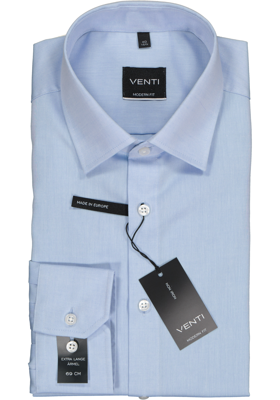 2-4060031263597_venti-overhemd_HR VENTI modern fit overhemd, mouwlengte 7, lichtblauw