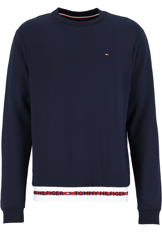 Tommy Hilfiger Nature Tech sweatshirt, heren trui O-hals, middeldik, blauw Tommy Hilfiger Nature Tech sweatshirt, heren trui O-hals, middeldik, blauw