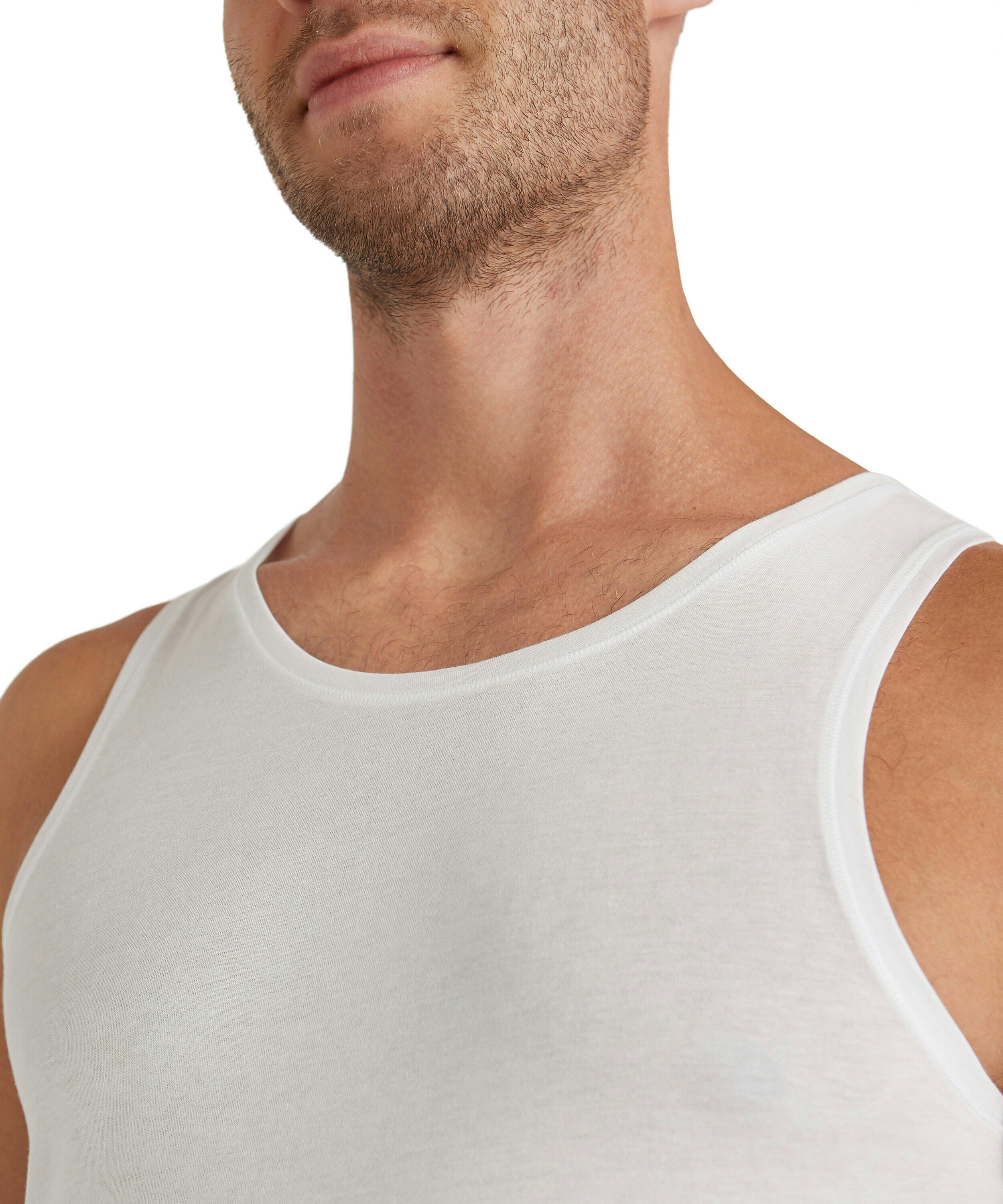 FALKE heren top Daily Natural, singlet, wit (white)