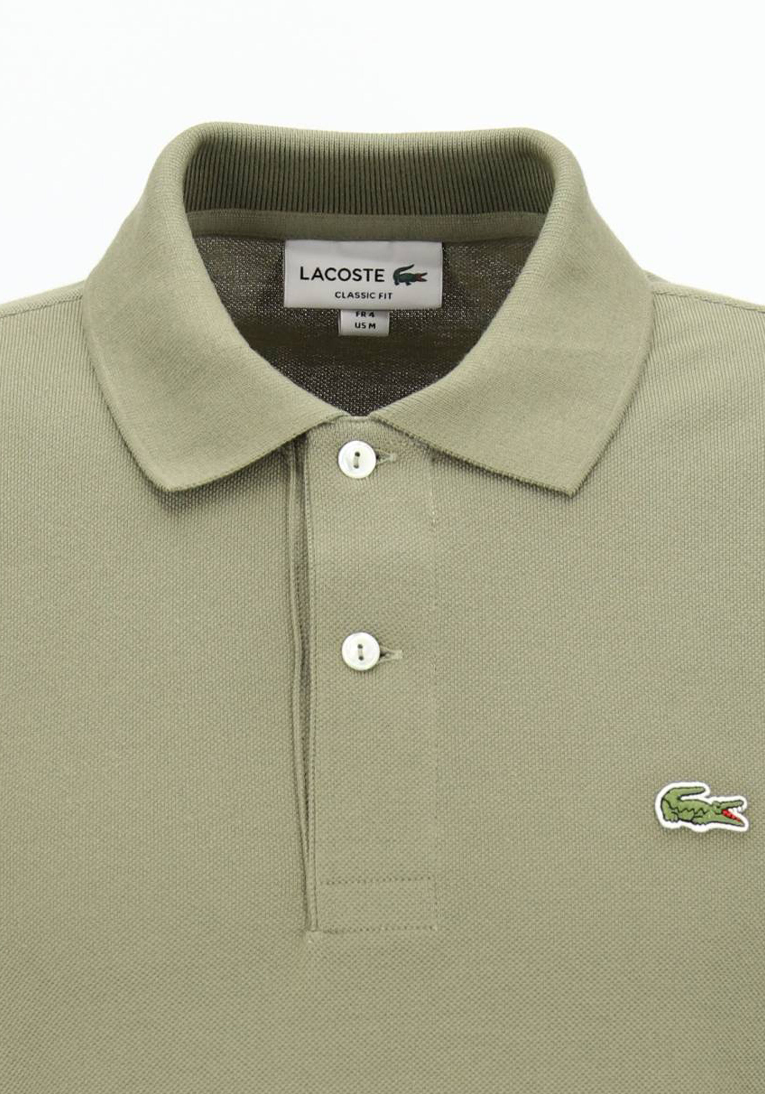 Lacoste Classic Fit polo lange mouw, kaki groen