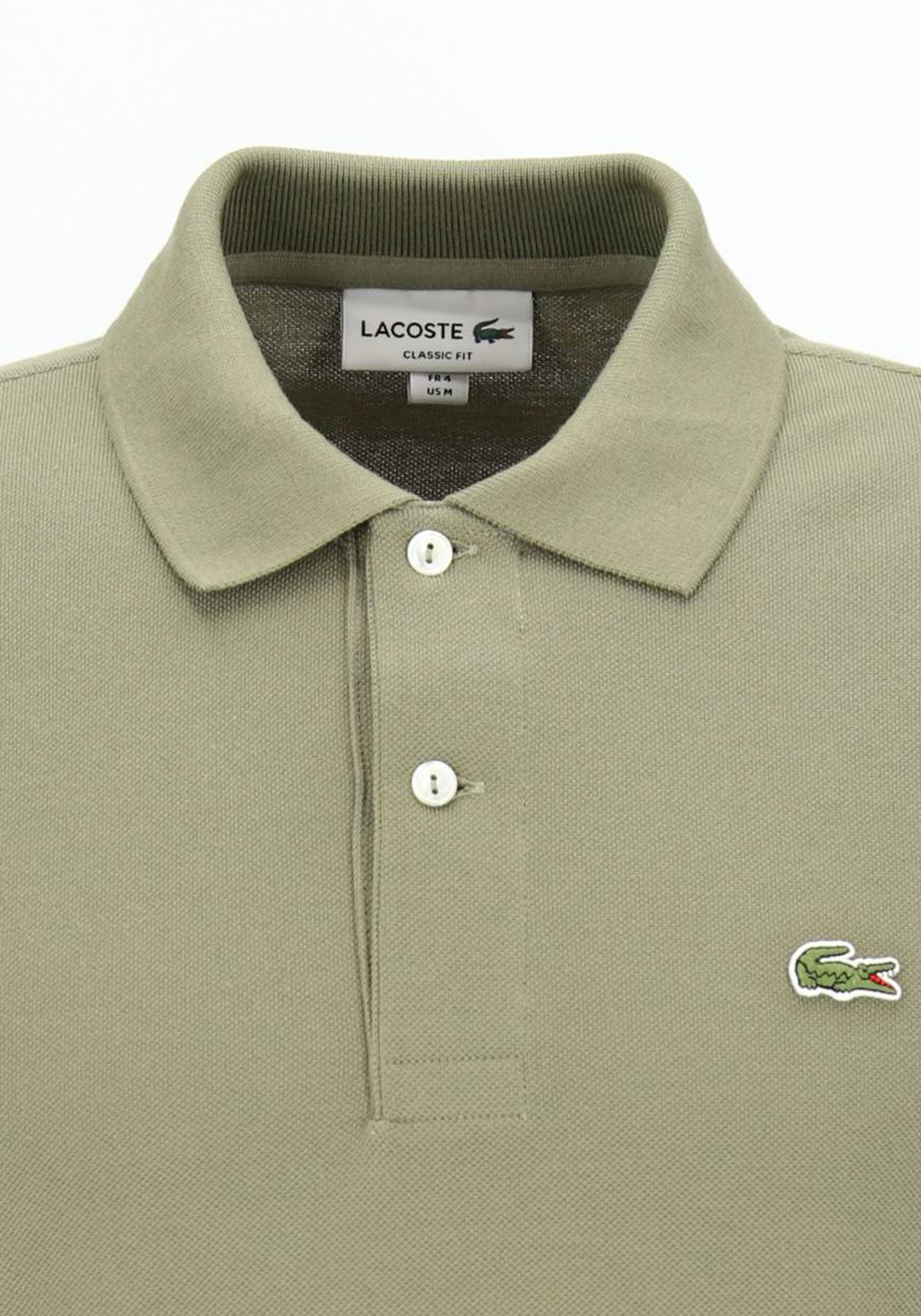 Lacoste Classic Fit polo lange mouw, kaki groen Lacoste Classic Fit polo lange mouw, kaki groen