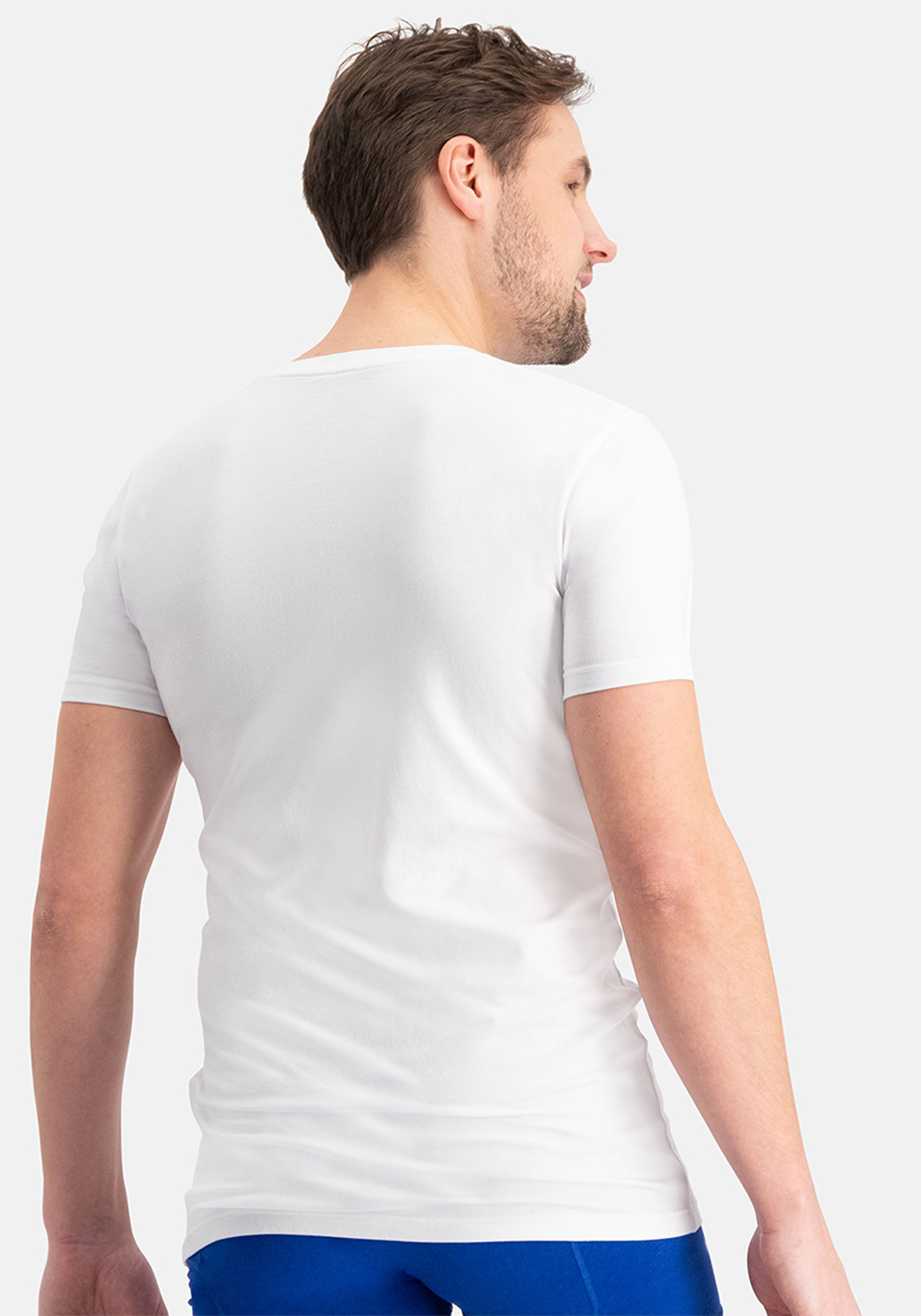 Bamboo Basics Reno slimfit round neck T-shirt (2-pack), heren slim fit T-shirt O-hals, wit