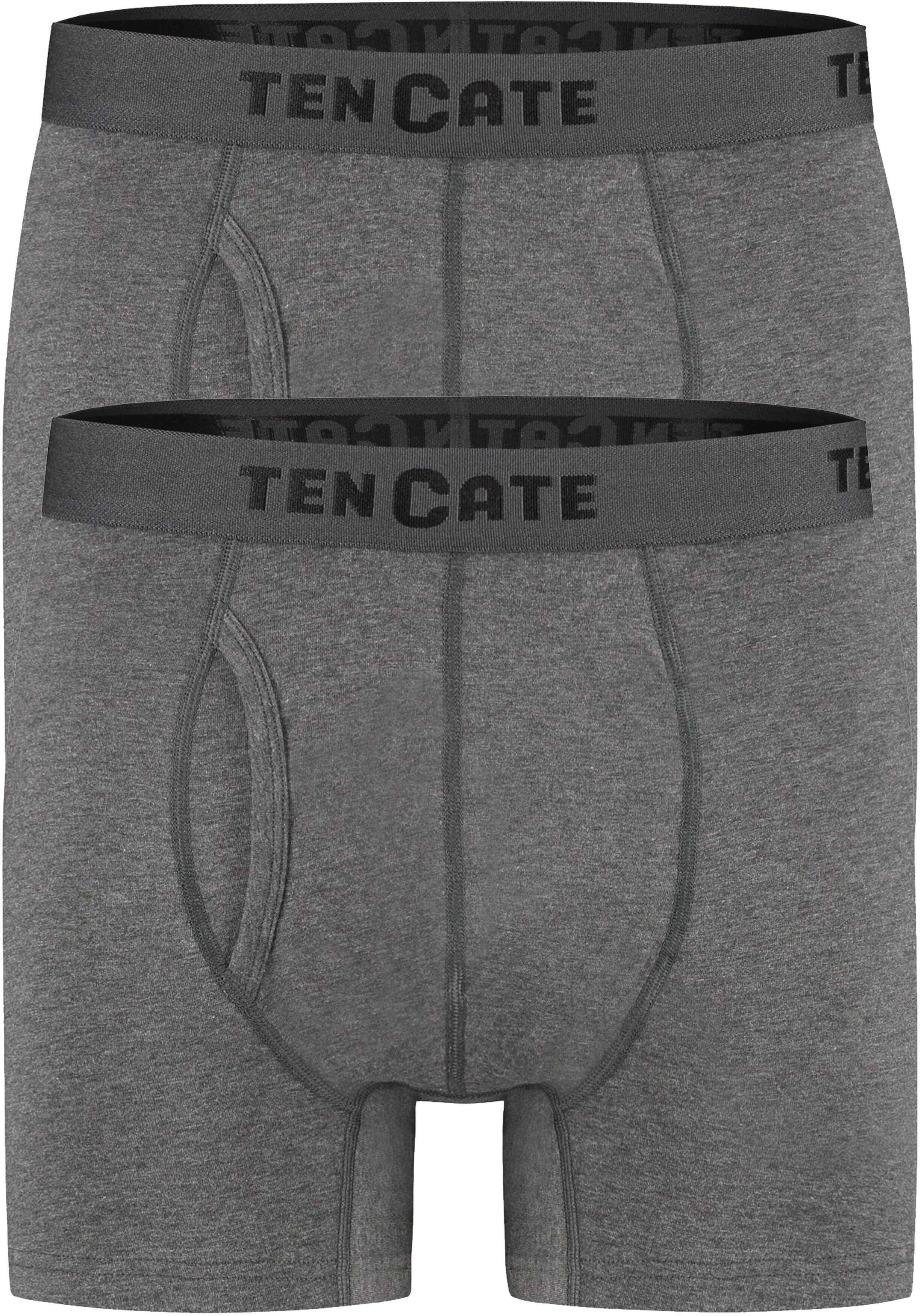 TEN CATE Basics men classic shorts met gulp (2-pack), heren boxers normale lengte, antraciet grijs melange