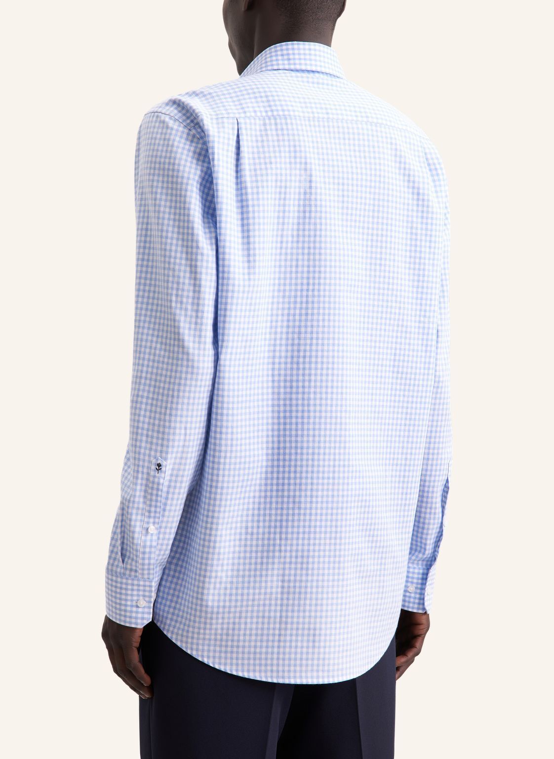Seidensticker comfort fit overhemd, popeline, blauw geruit