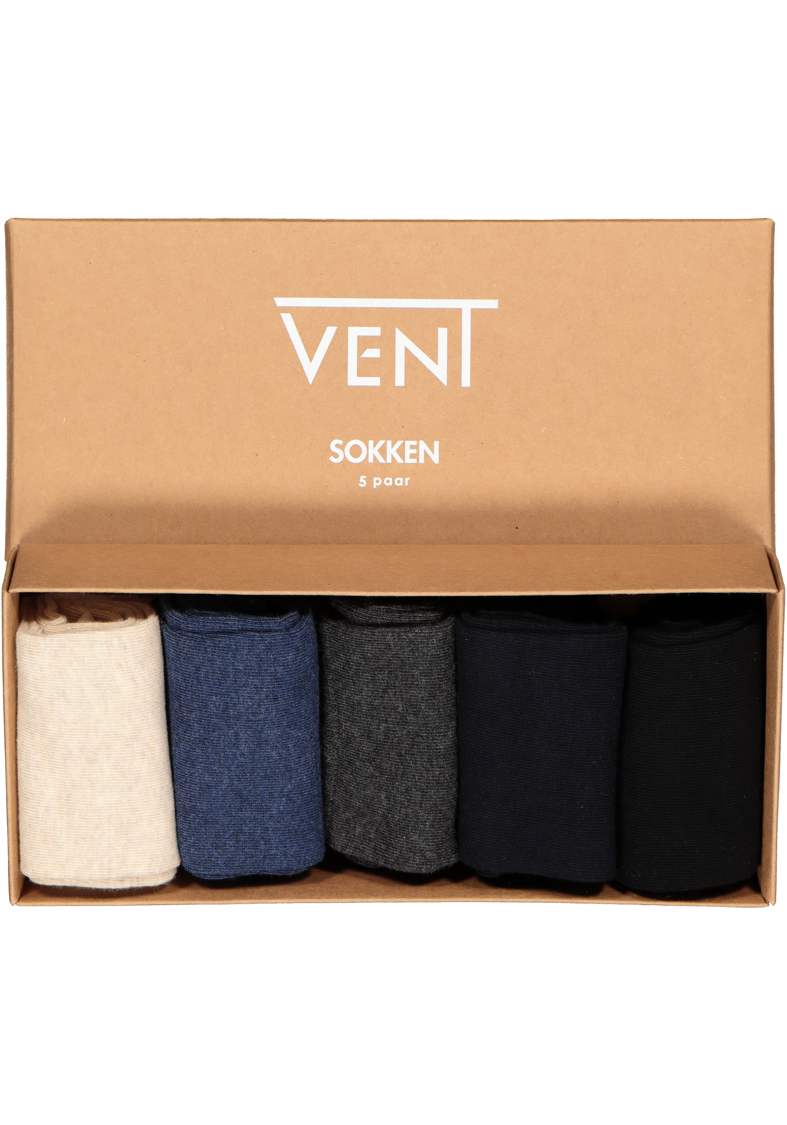 18-8720299370661_vent_sokken_doos_5p_HR VENT herensokken katoen (5-pack), gemengd