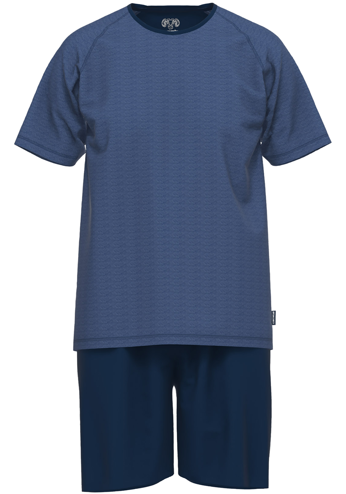 Ceceba heren shortama O-hals, donkerblauw gestreept Ceceba heren shortama O-hals, donkerblauw gestreept