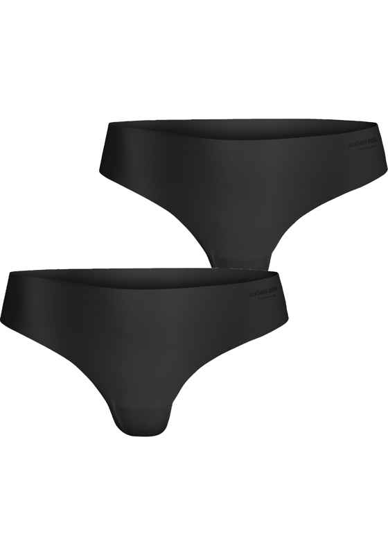 Bjorn Borg dames Performance thong, string (2-pack), zwart Bjorn Borg dames Performance thong, string (2-pack), zwart