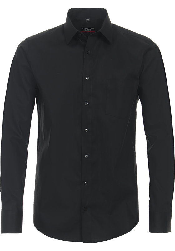 Redmond modern fit overhemd, popeline, zwart Redmond modern fit overhemd, popeline, zwart
