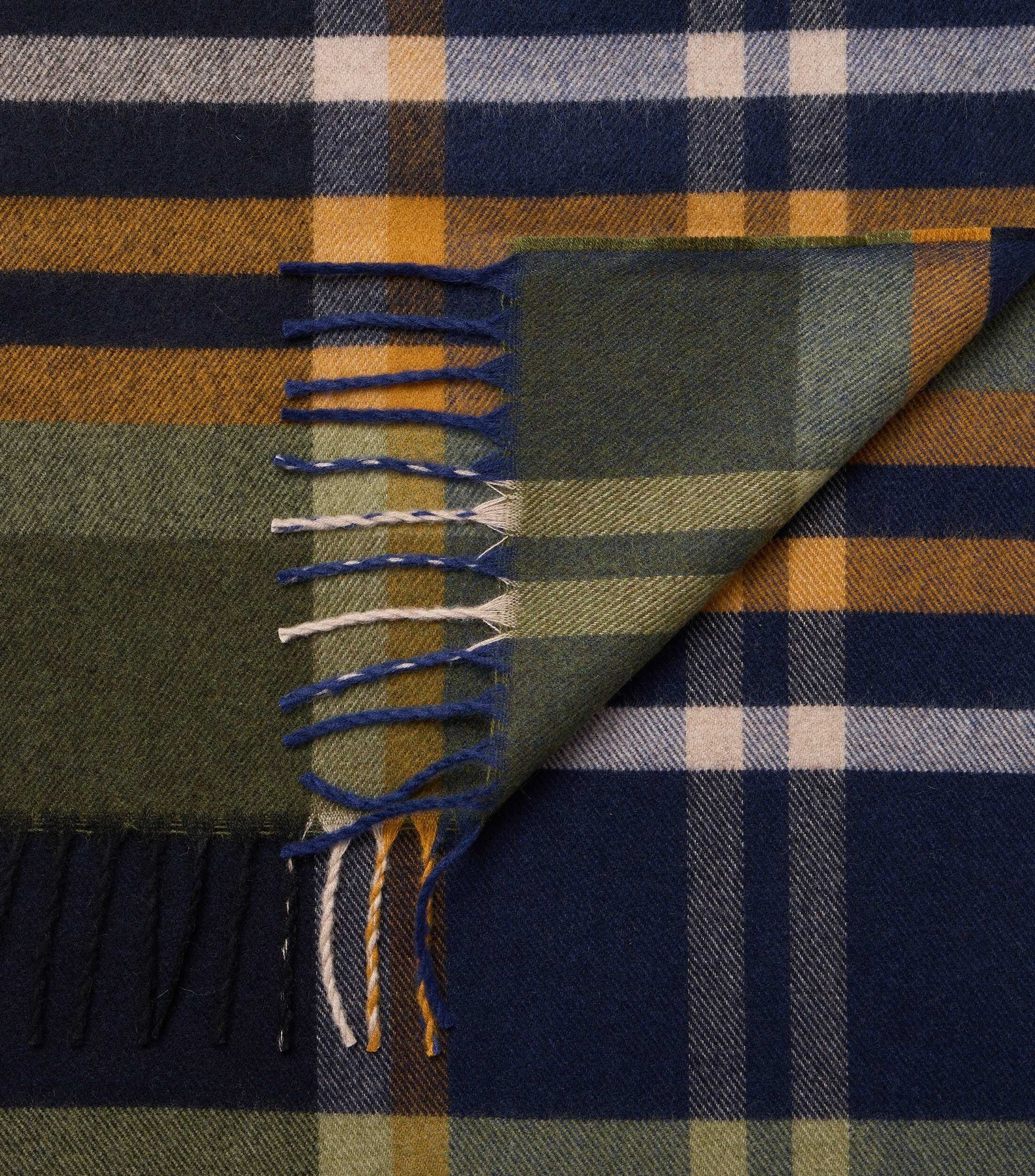CASA MODA sjaal, groen met blauw en beige dessin