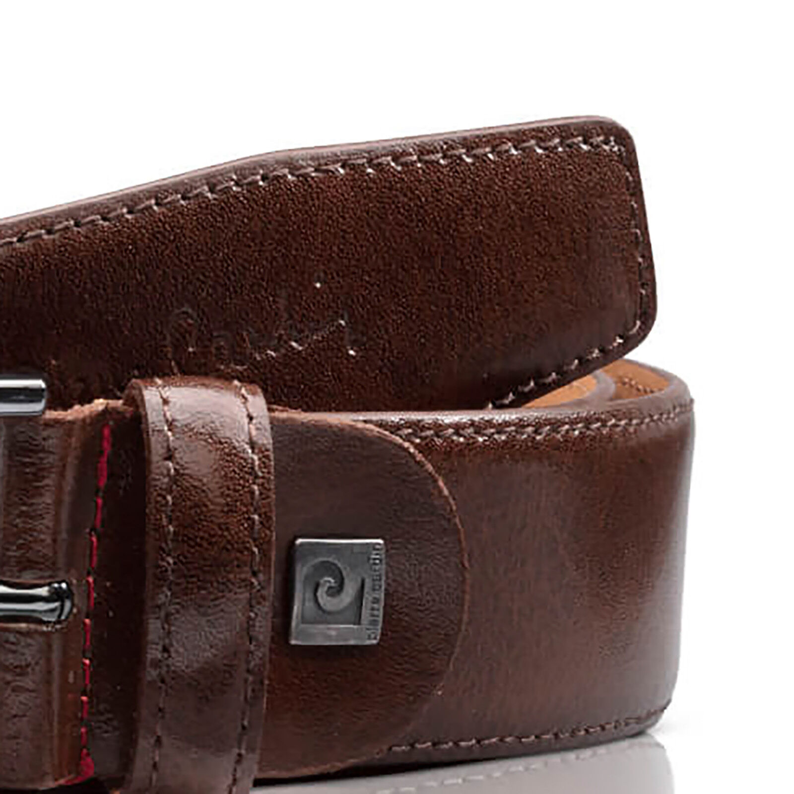 PIERRE CARDIN leren heren riem, mahonie bruin